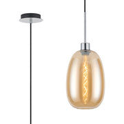 Lori 1.7m Single Pendant 1 Light Adjustable E27 Polished Chrome w Various Finishes
