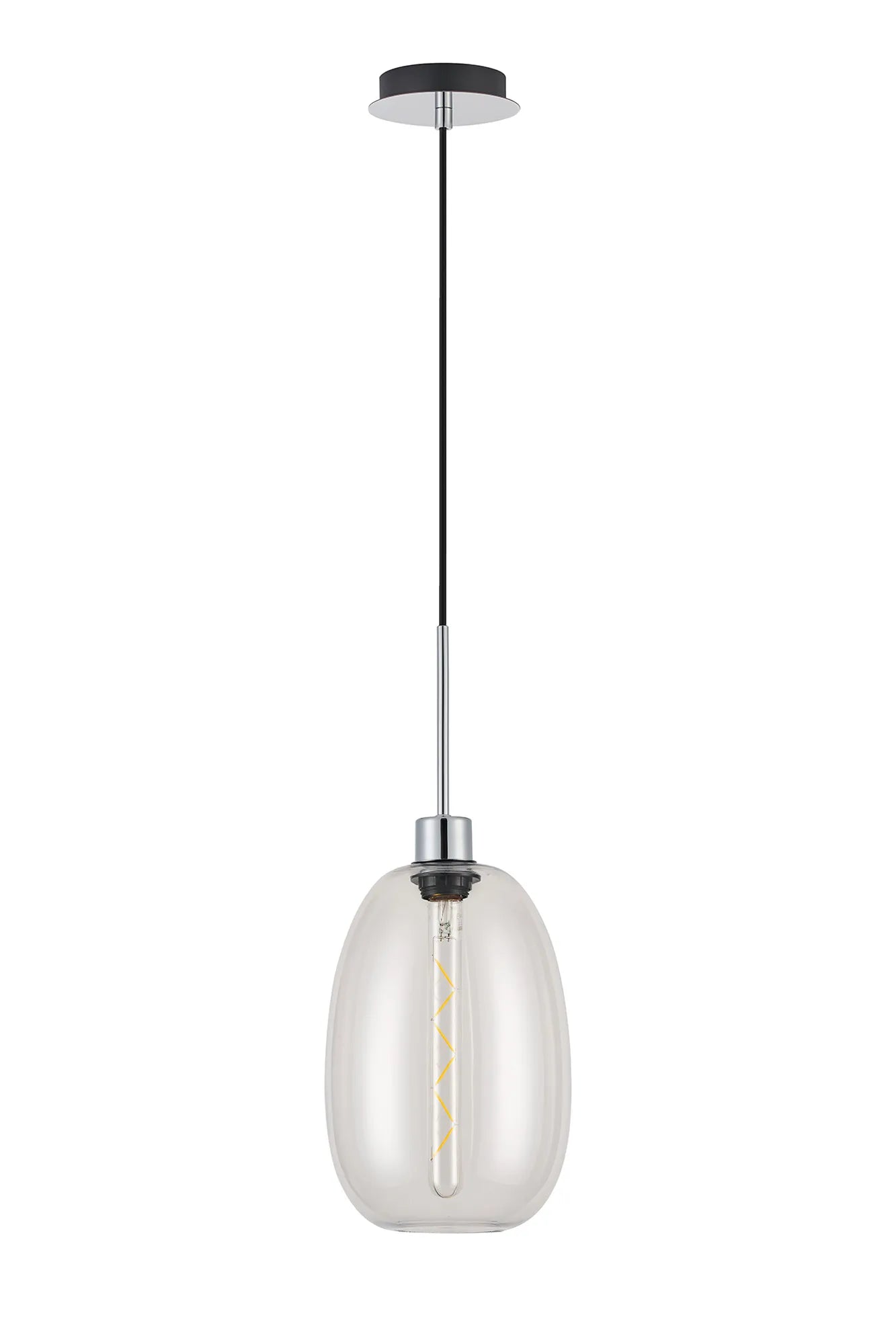 Lori 1.7m Single Pendant 1 Light Adjustable E27 Polished Chrome w Various Finishes
