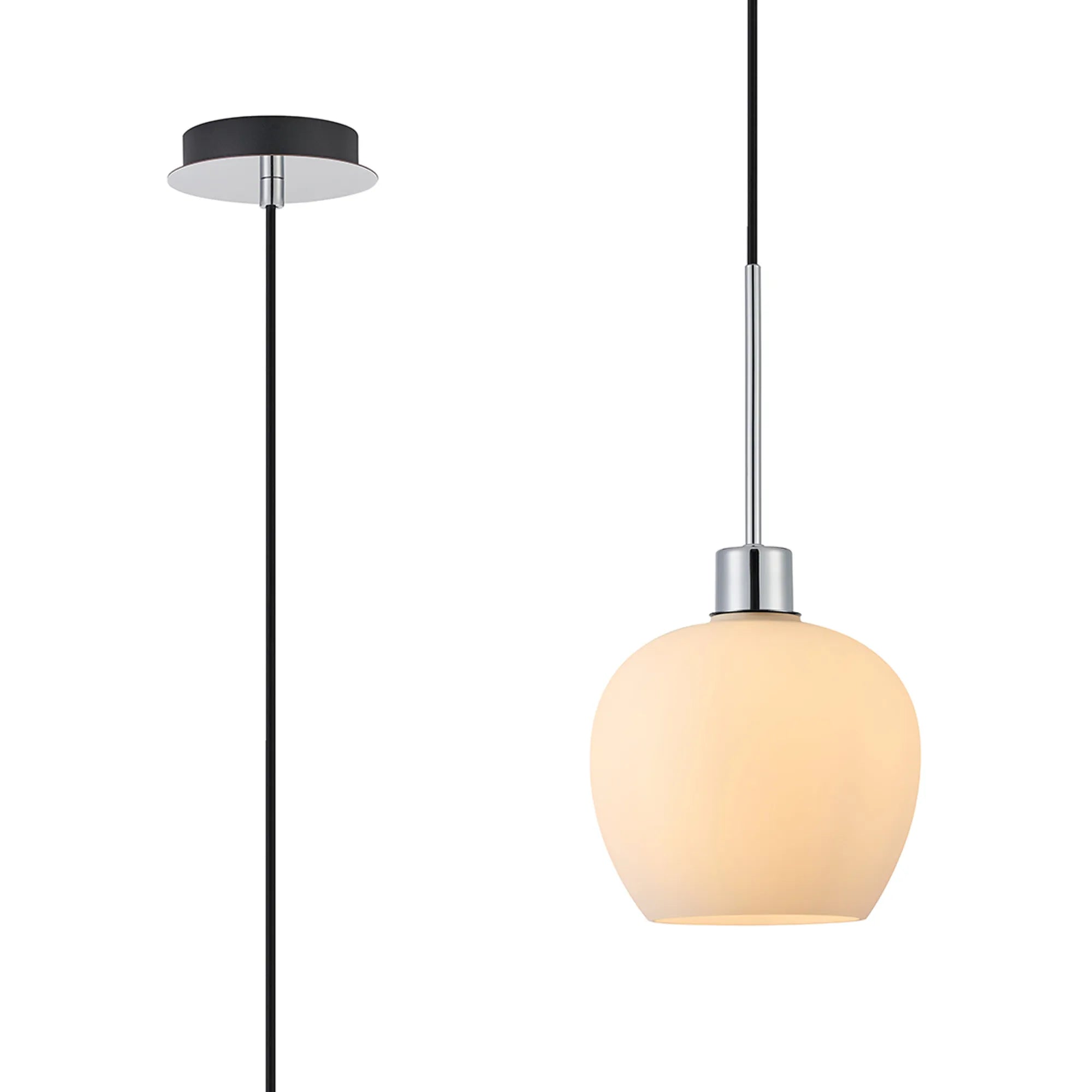 Lori 1.7m Single Pendant 1 Light Adjustable E27 Polished Chrome w Various Finishes