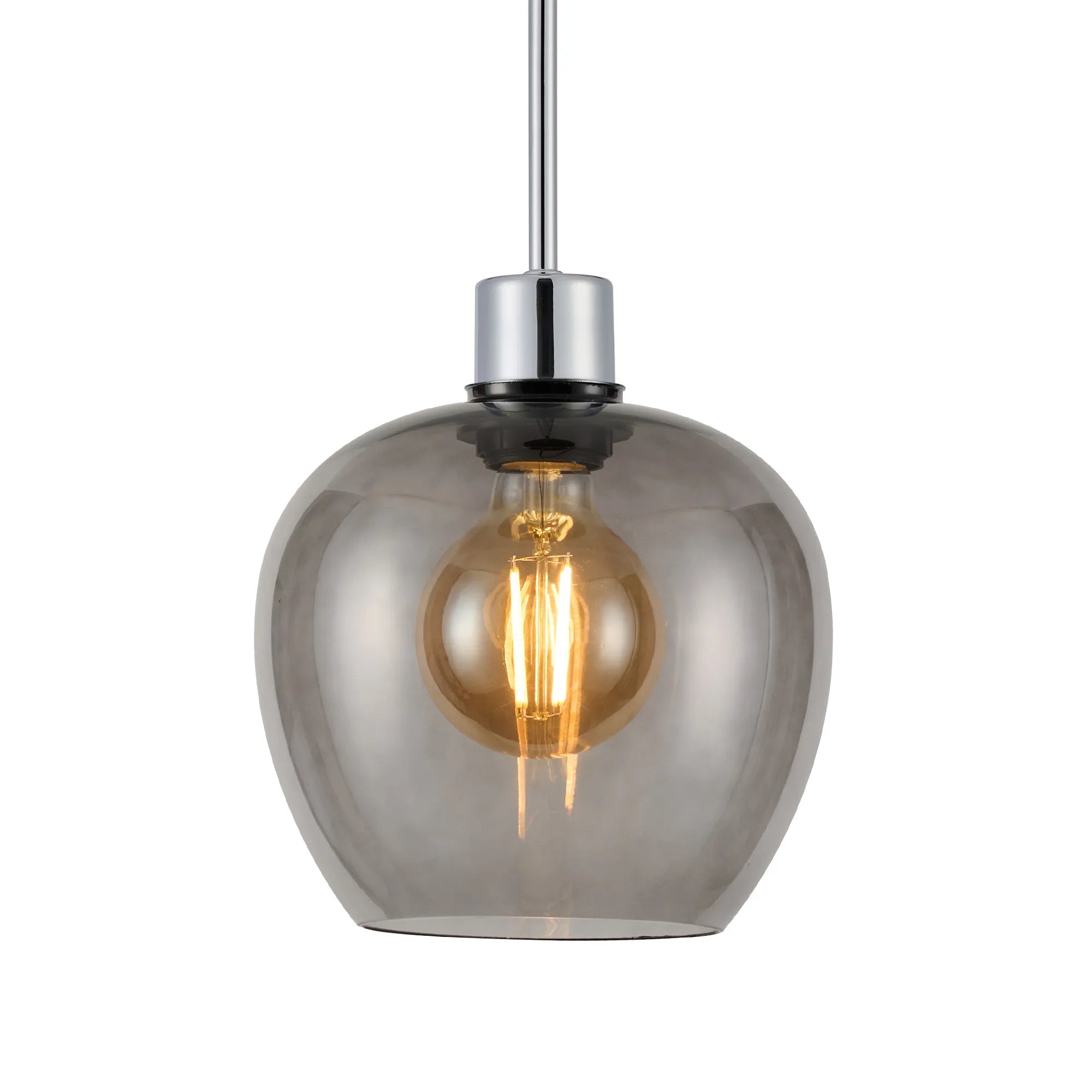 Lori 1.7m Single Pendant 1 Light Adjustable E27 Polished Chrome w Various Finishes