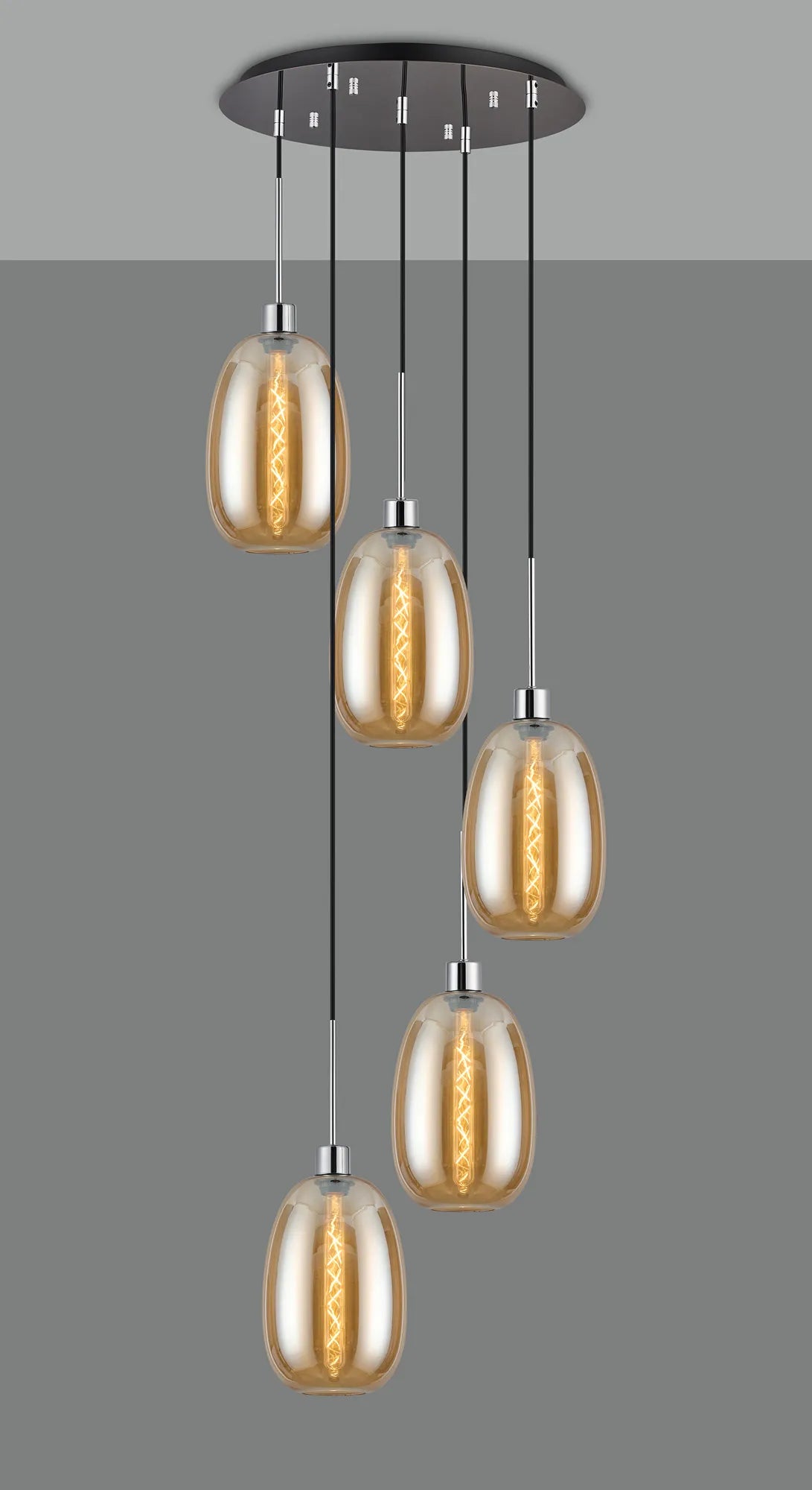 Lori 5 Light Cluster Pendant, Adjustable E27