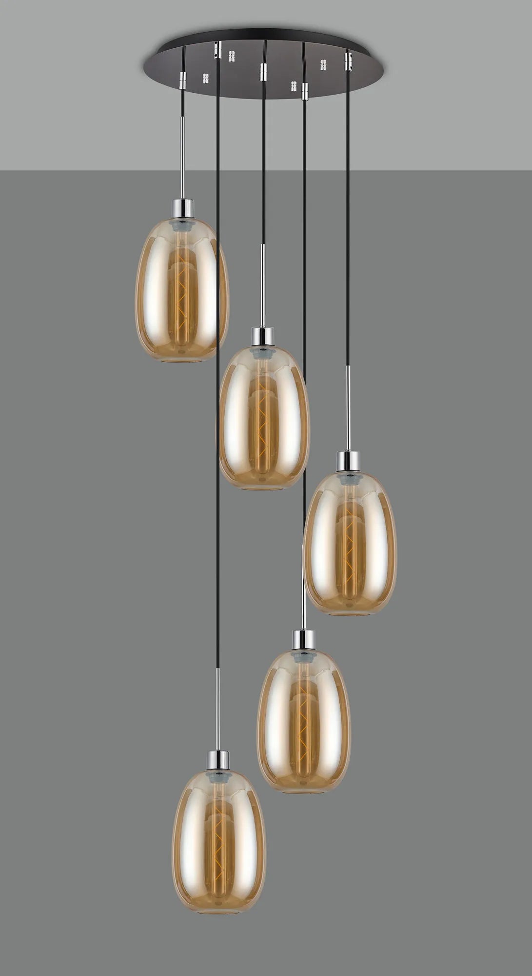 Lori 5 Light Cluster Pendant, Adjustable E27
