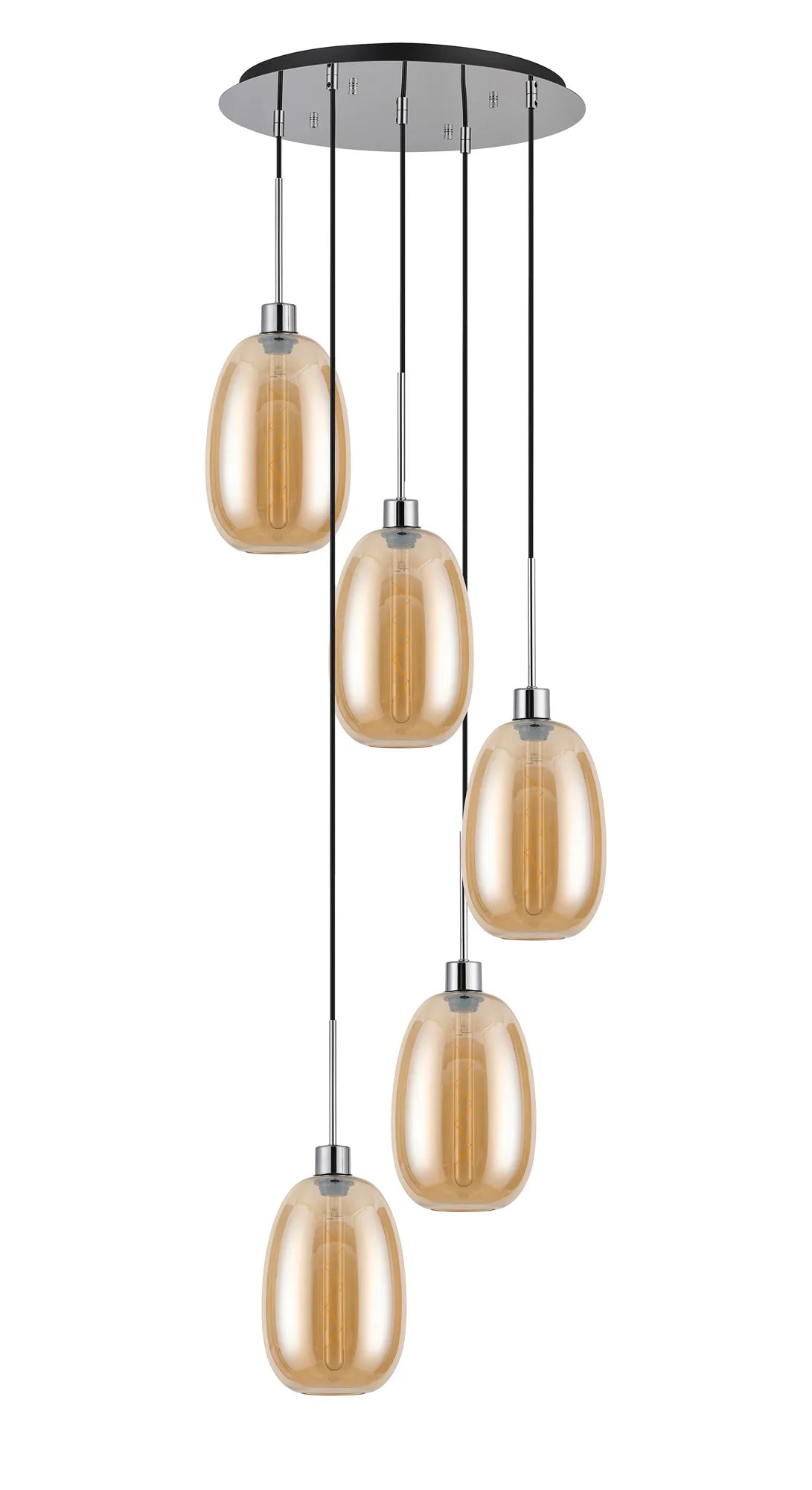 Lori 5 Light Cluster Pendant, Adjustable E27