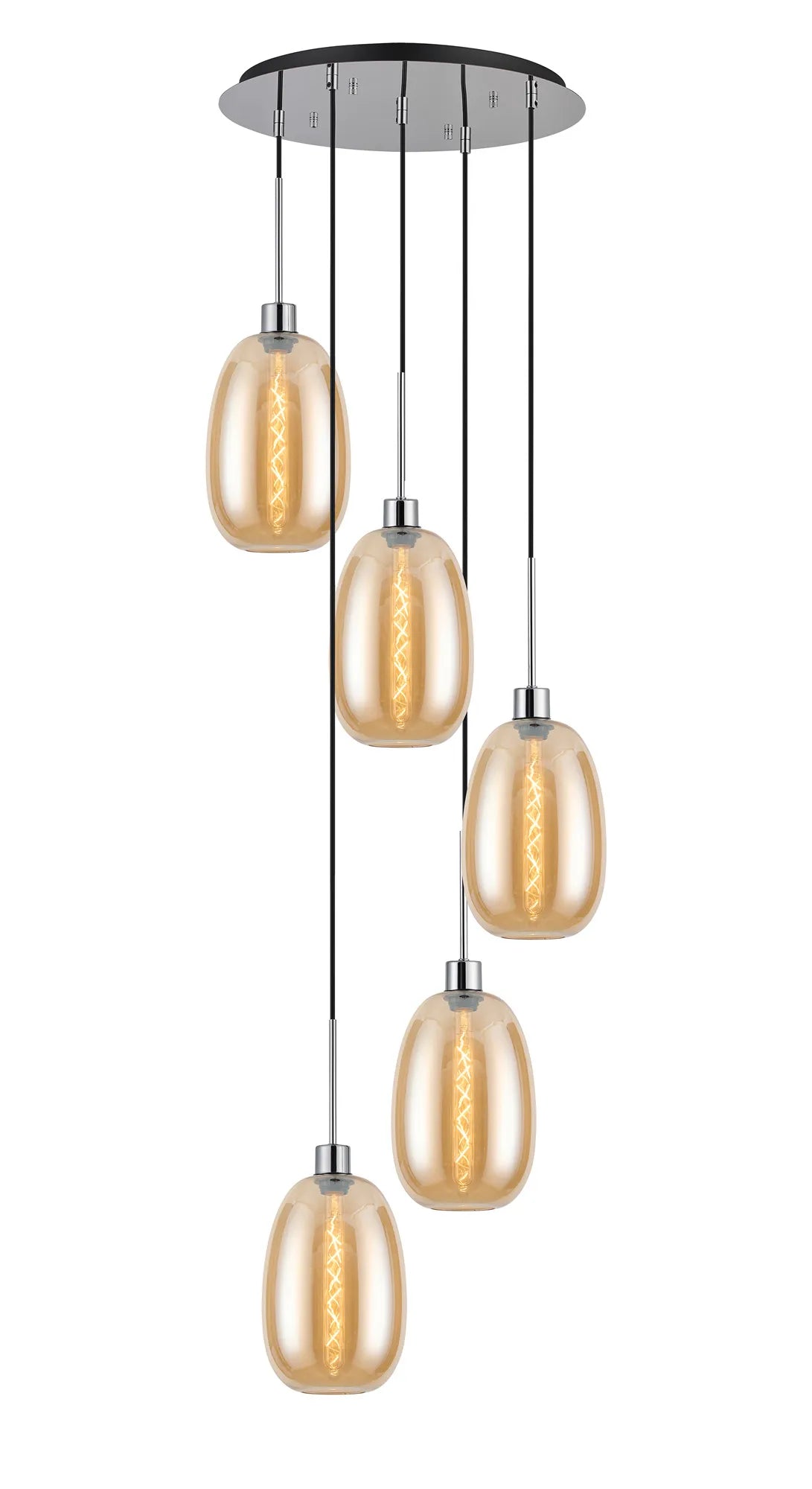 Lori 5 Light Cluster Pendant, Adjustable E27