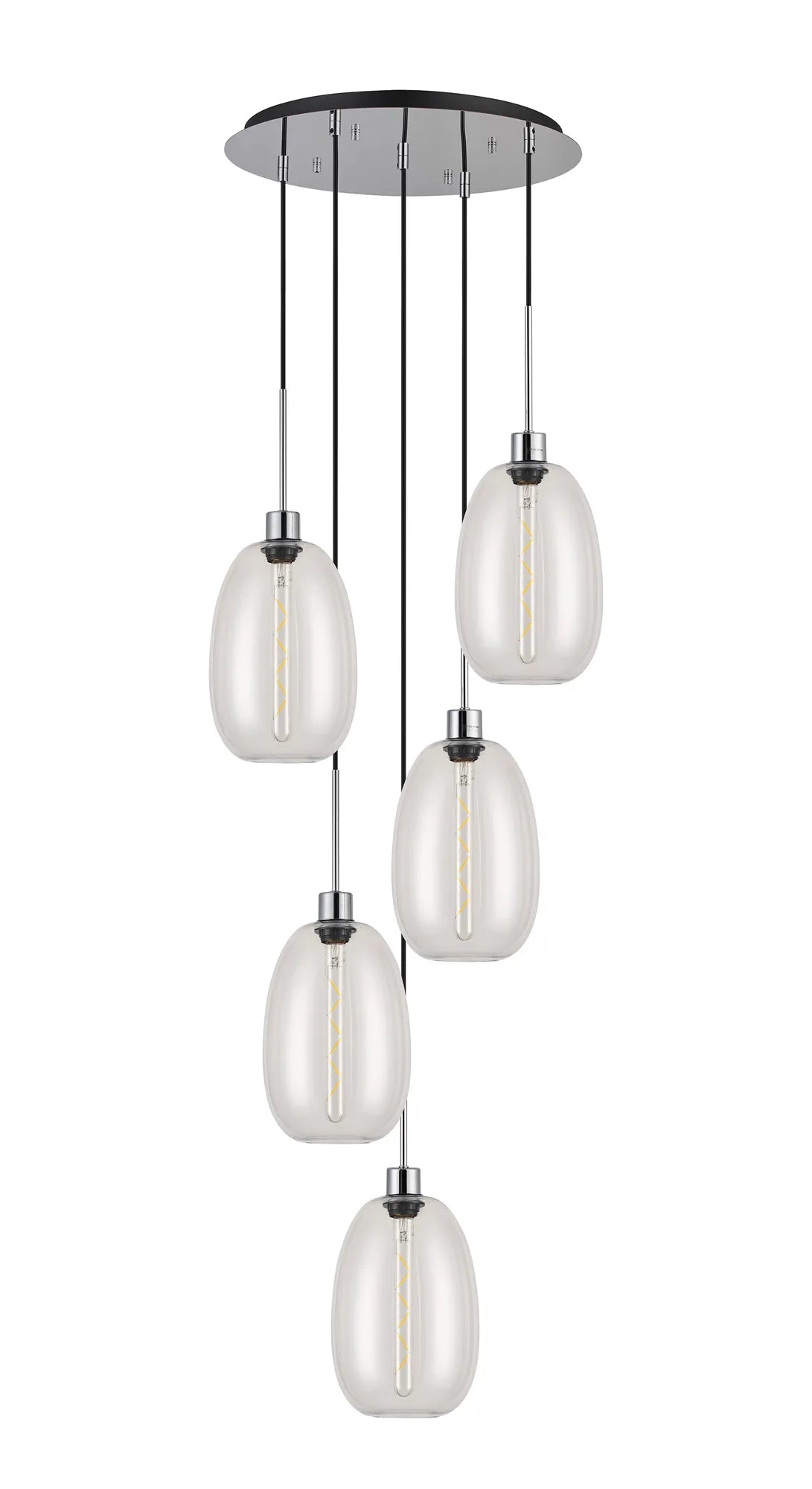 Lori 5 Light Cluster Pendant, Adjustable E27