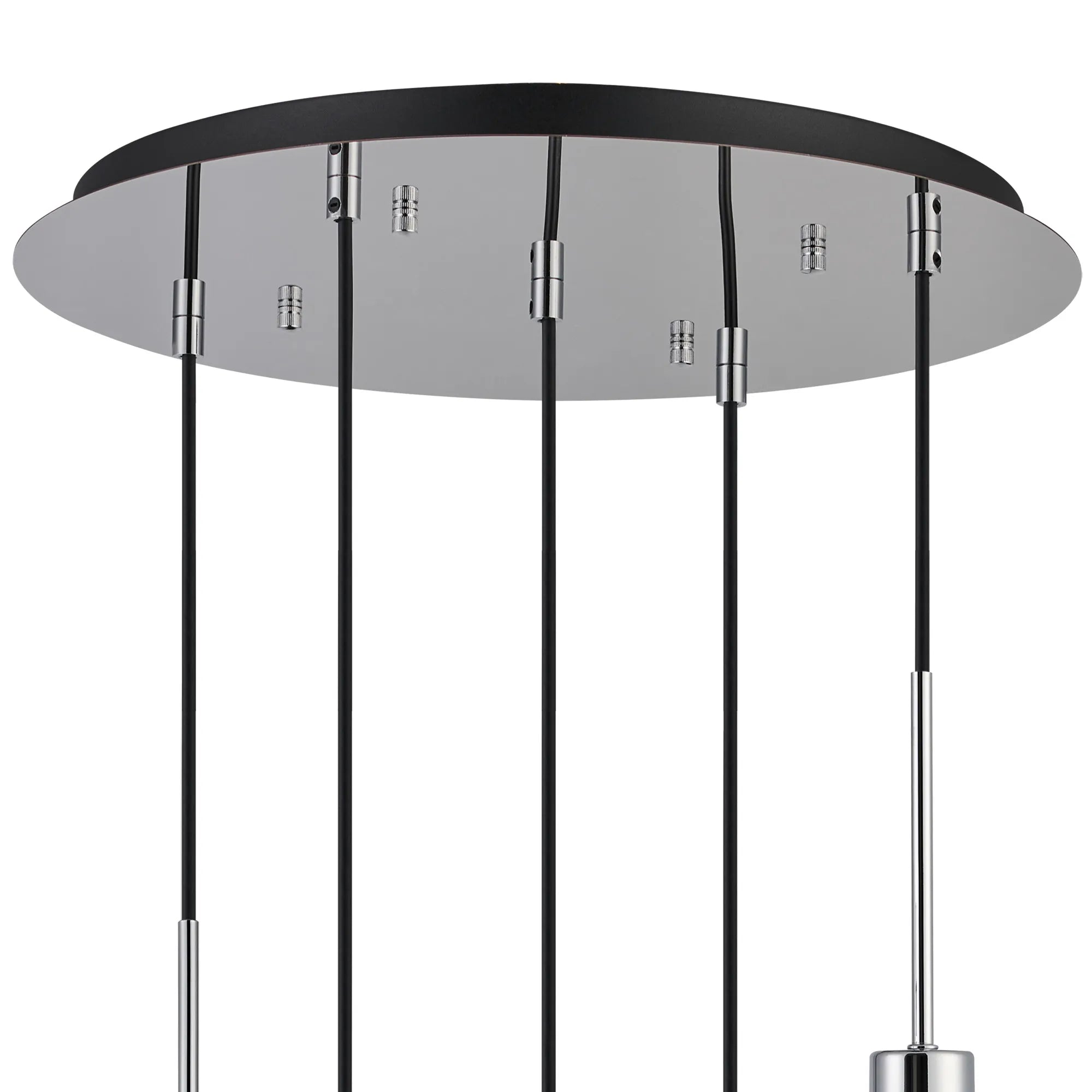 Lori 5 Light Cluster Pendant Adjustable E27- Polished Chrome w Various Glass Finishes
