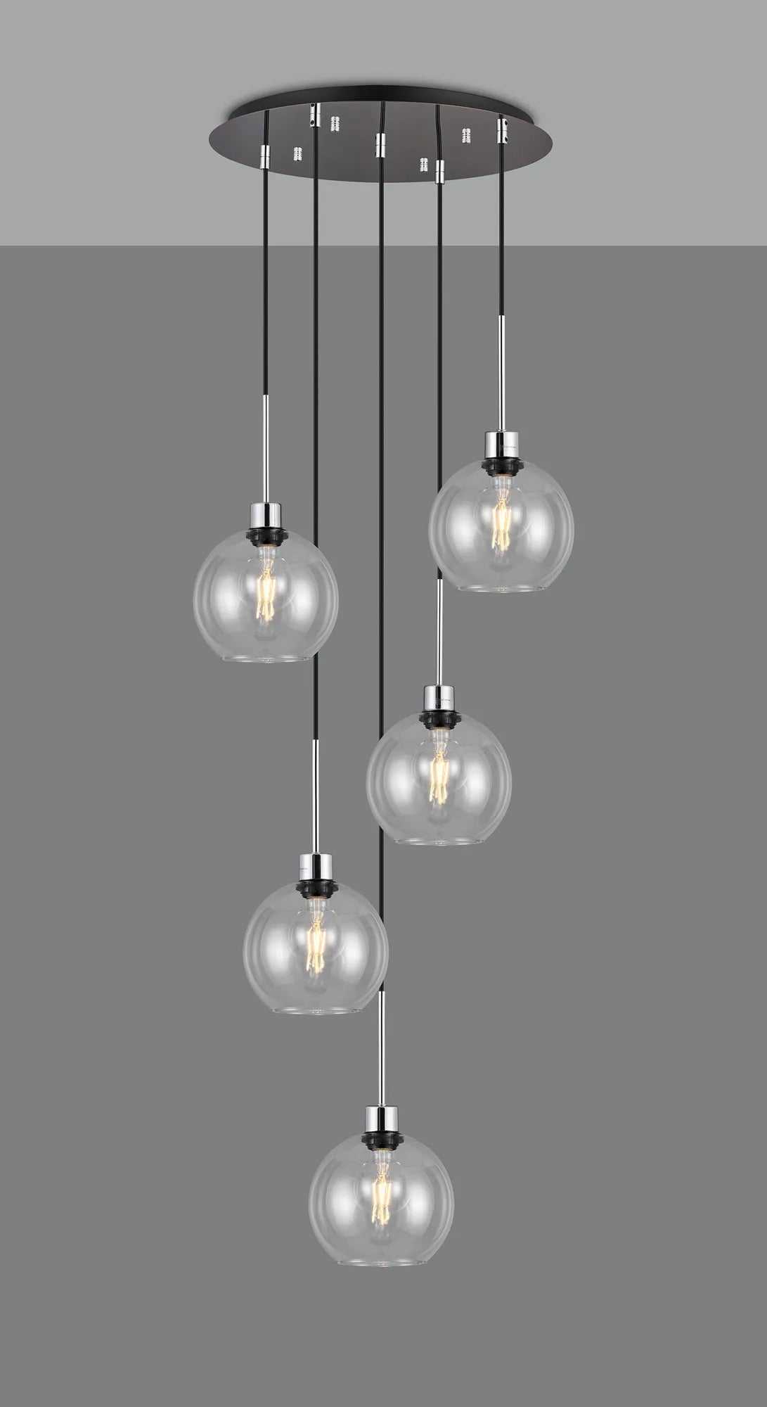 Lori 5 Light Cluster Pendant, Adjustable E27