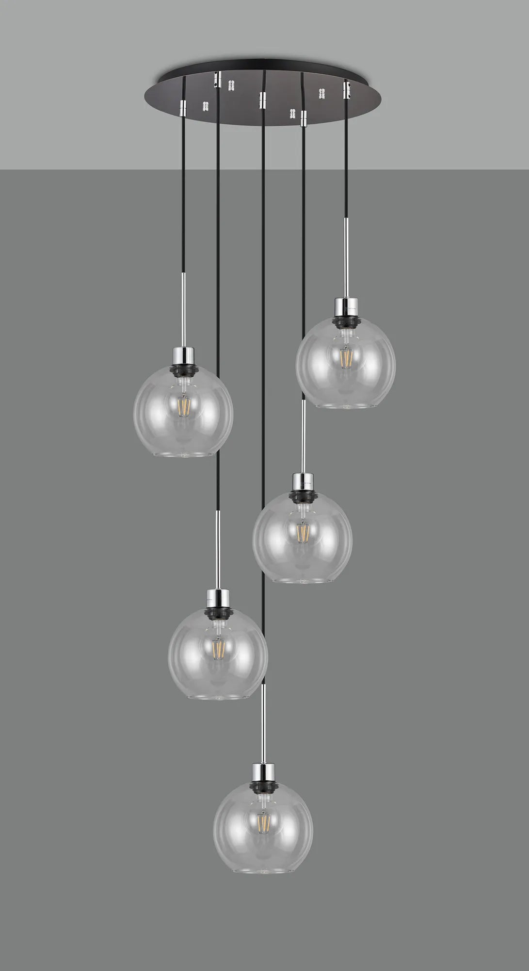 Lori 5 Light Cluster Pendant, Adjustable E27