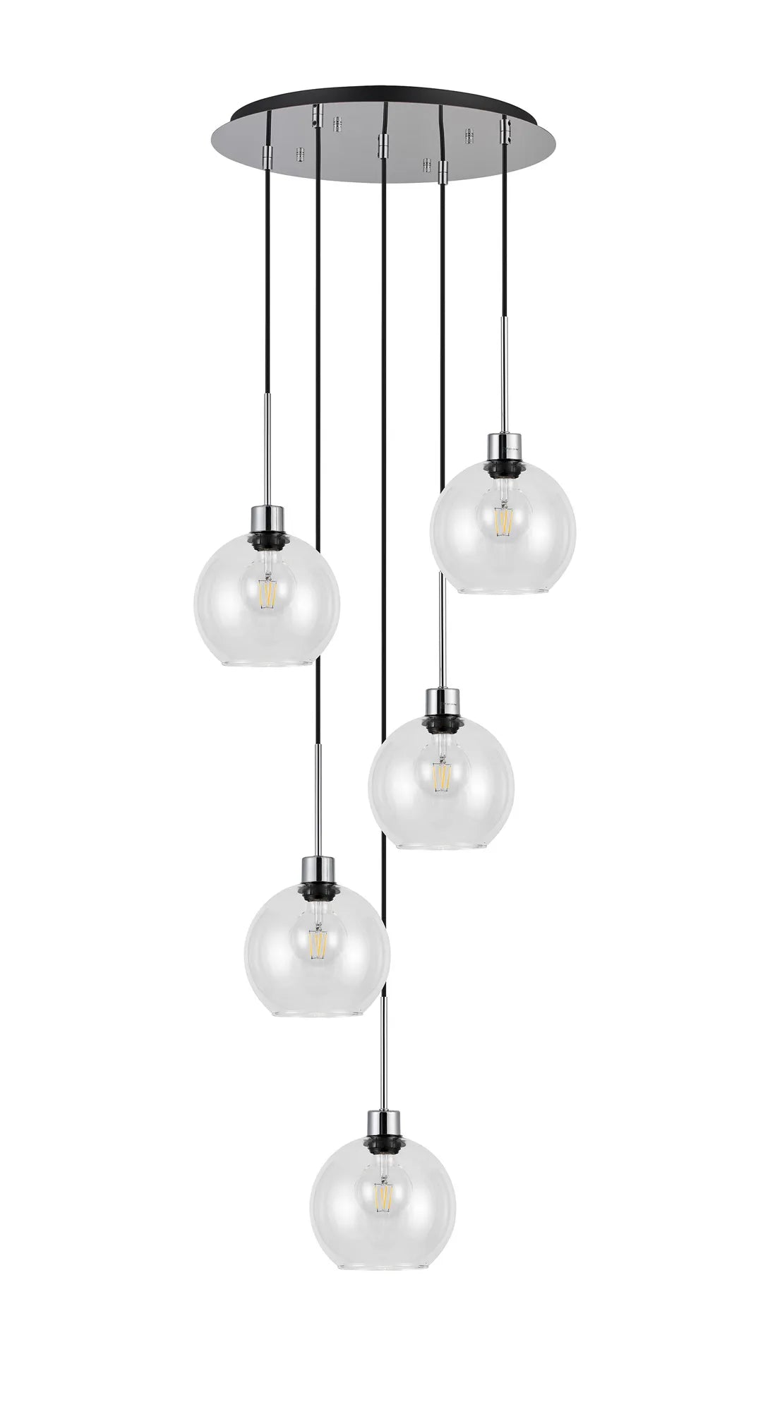 Lori 5 Light Cluster Pendant, Adjustable E27