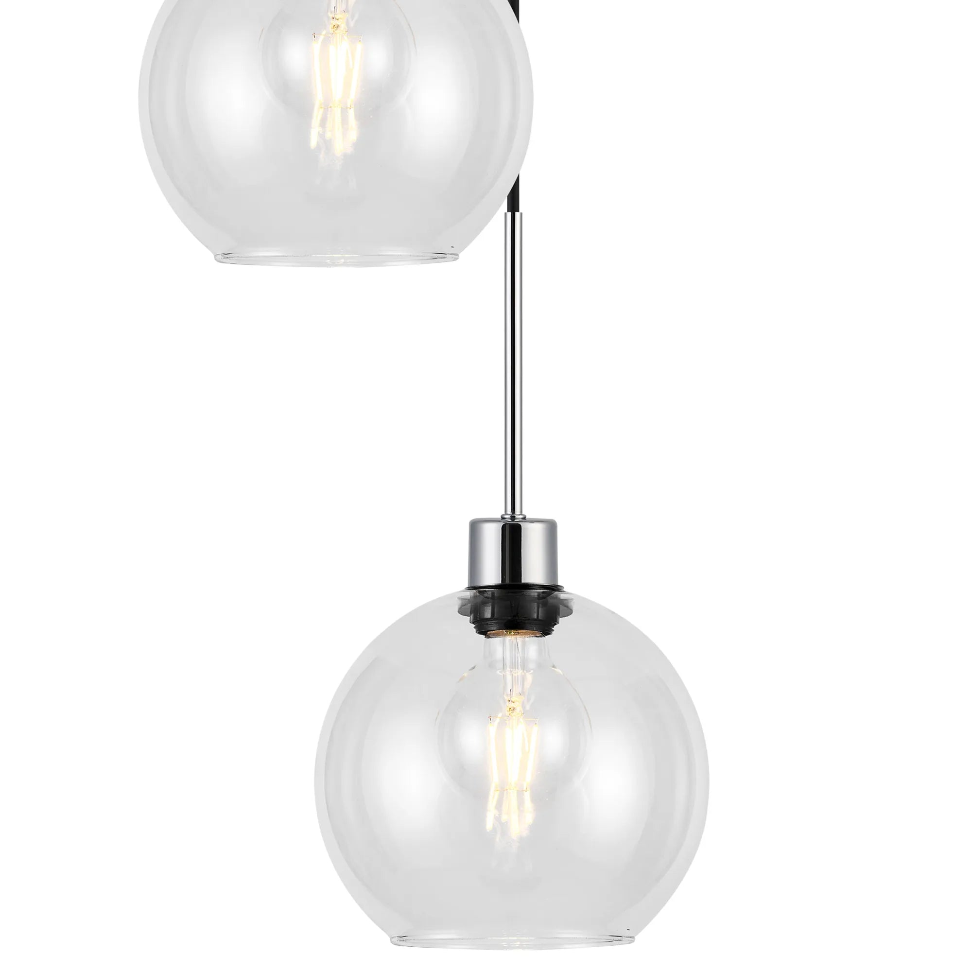 Lori 5 Light Cluster Pendant Adjustable E27- Polished Chrome w Various Glass Finishes