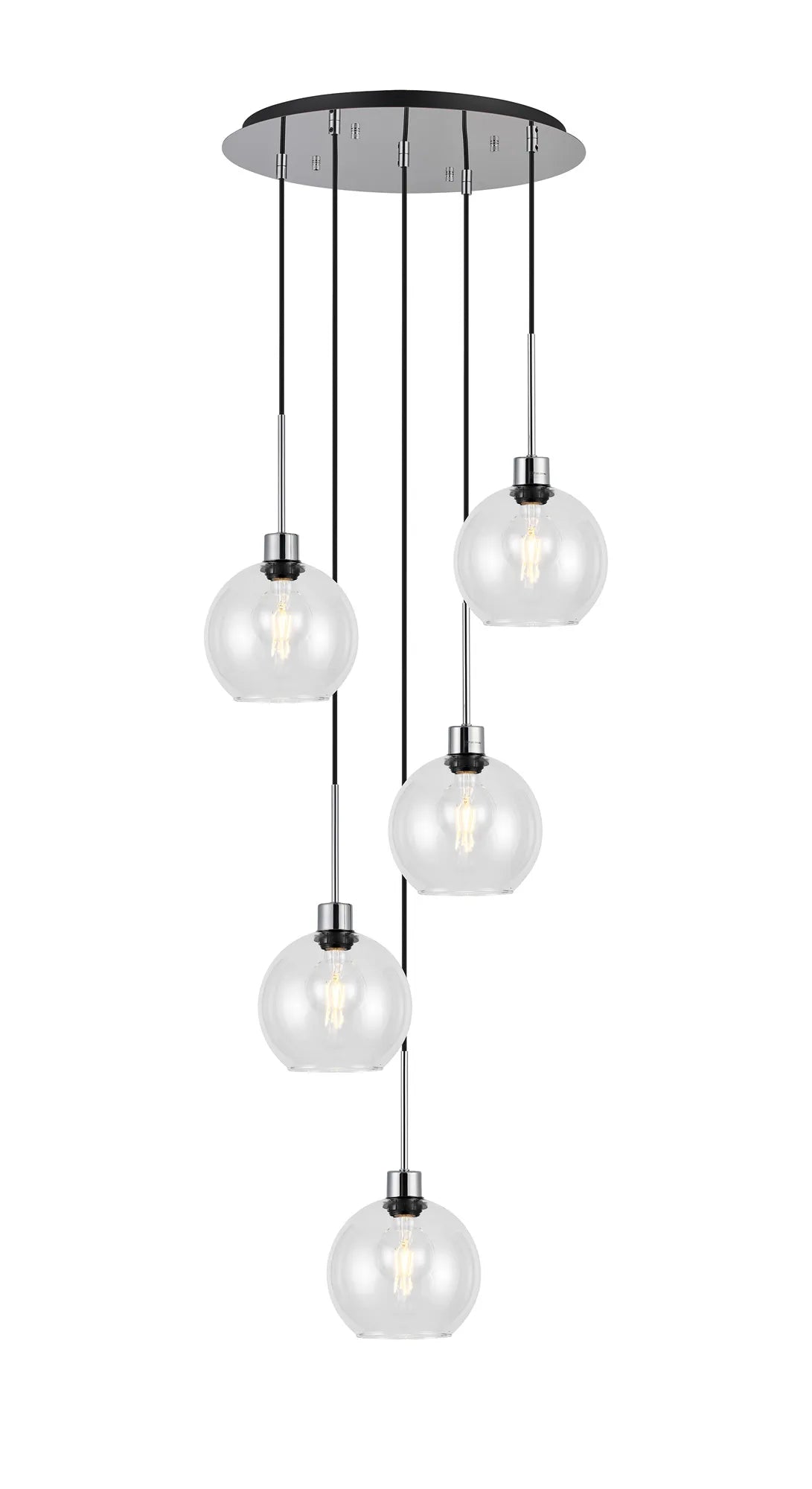 Lori 5 Light Cluster Pendant, Adjustable E27