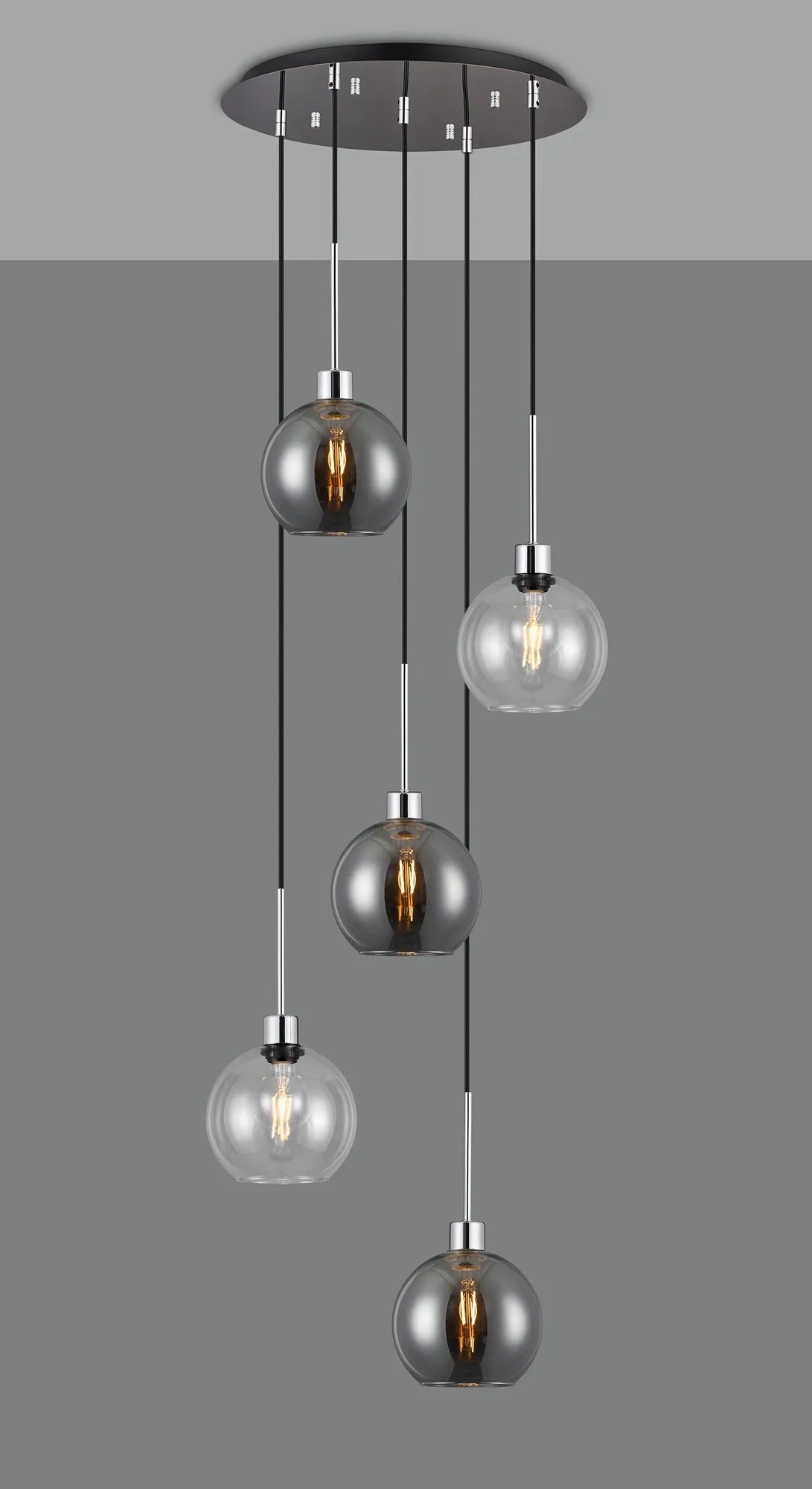 Lori 5 Light Cluster Pendant, Adjustable E27