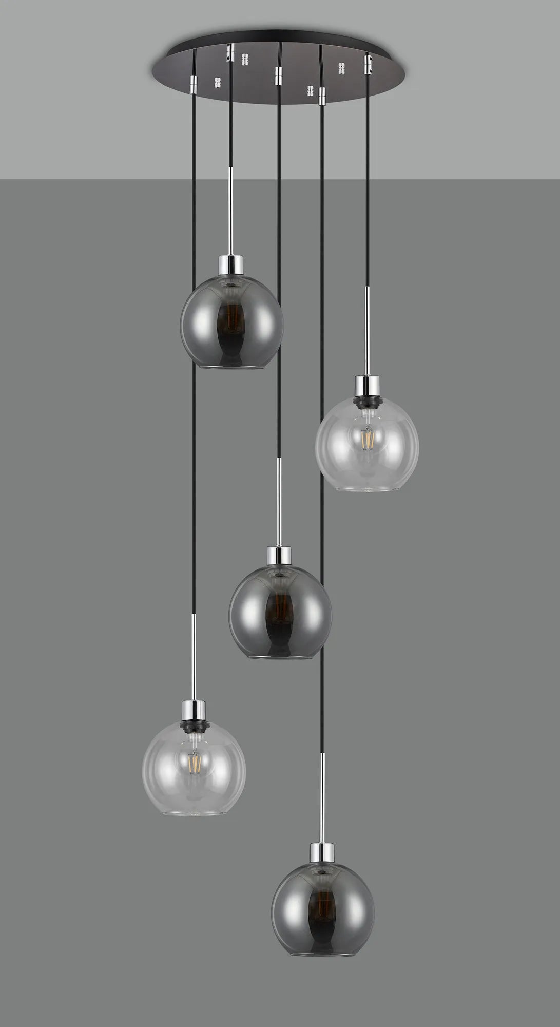 Lori 5 Light Cluster Pendant, Adjustable E27