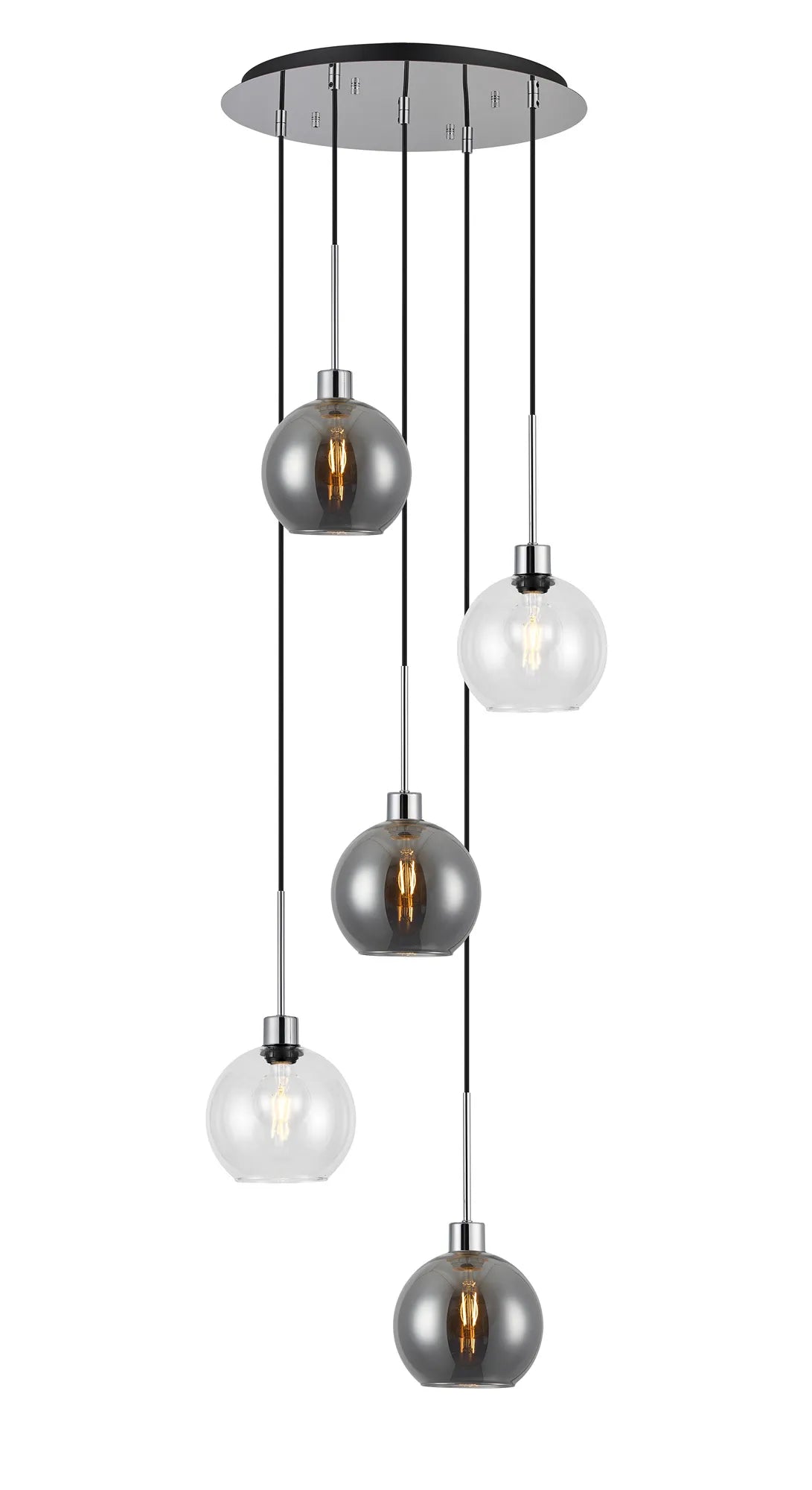 Lori 5 Light Cluster Pendant, Adjustable E27