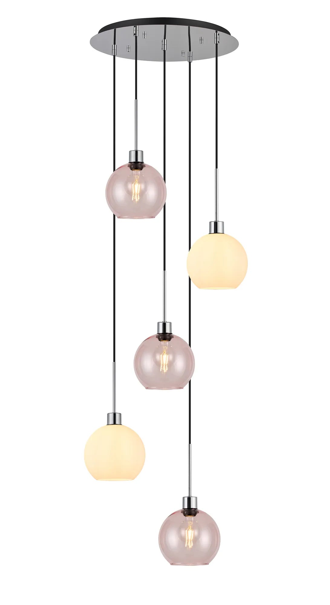 Lori 5 Light Cluster Pendant, Adjustable E27