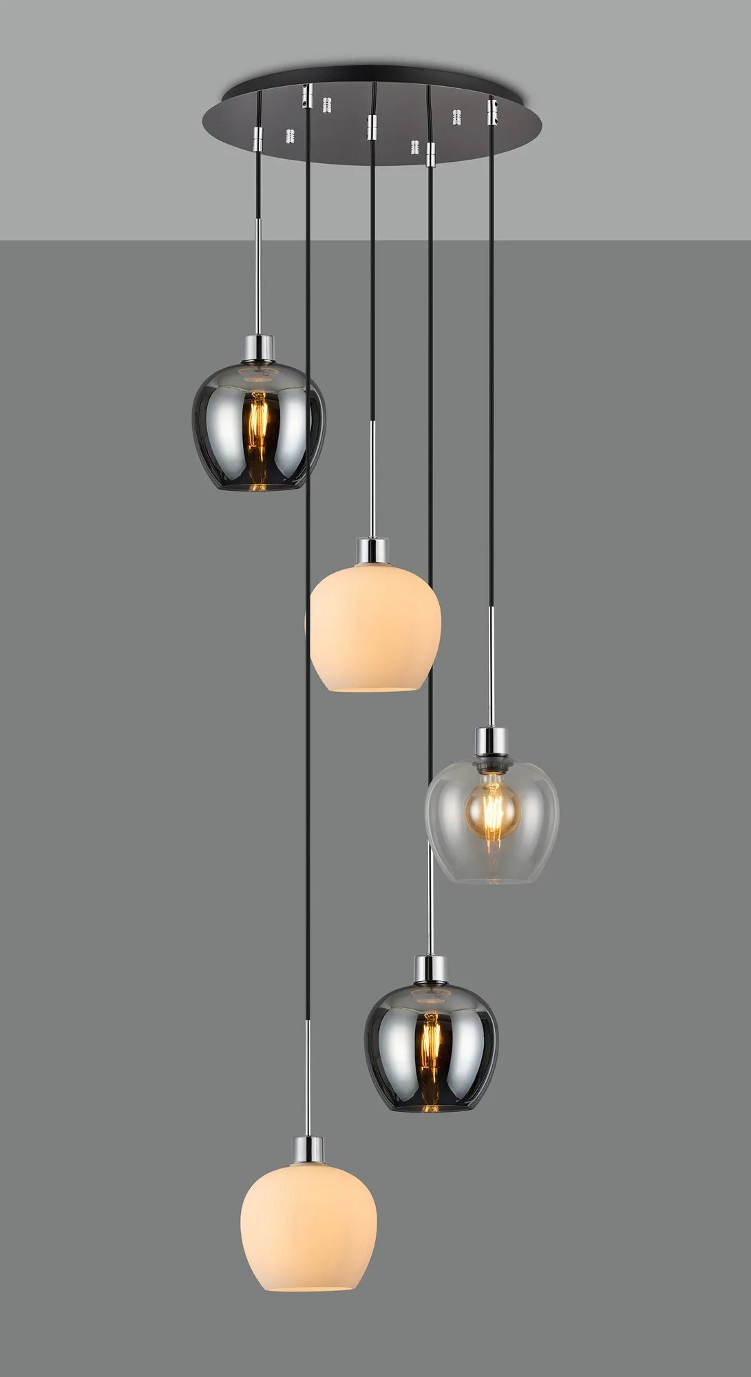 Lori 5 Light Cluster Pendant, Adjustable E27