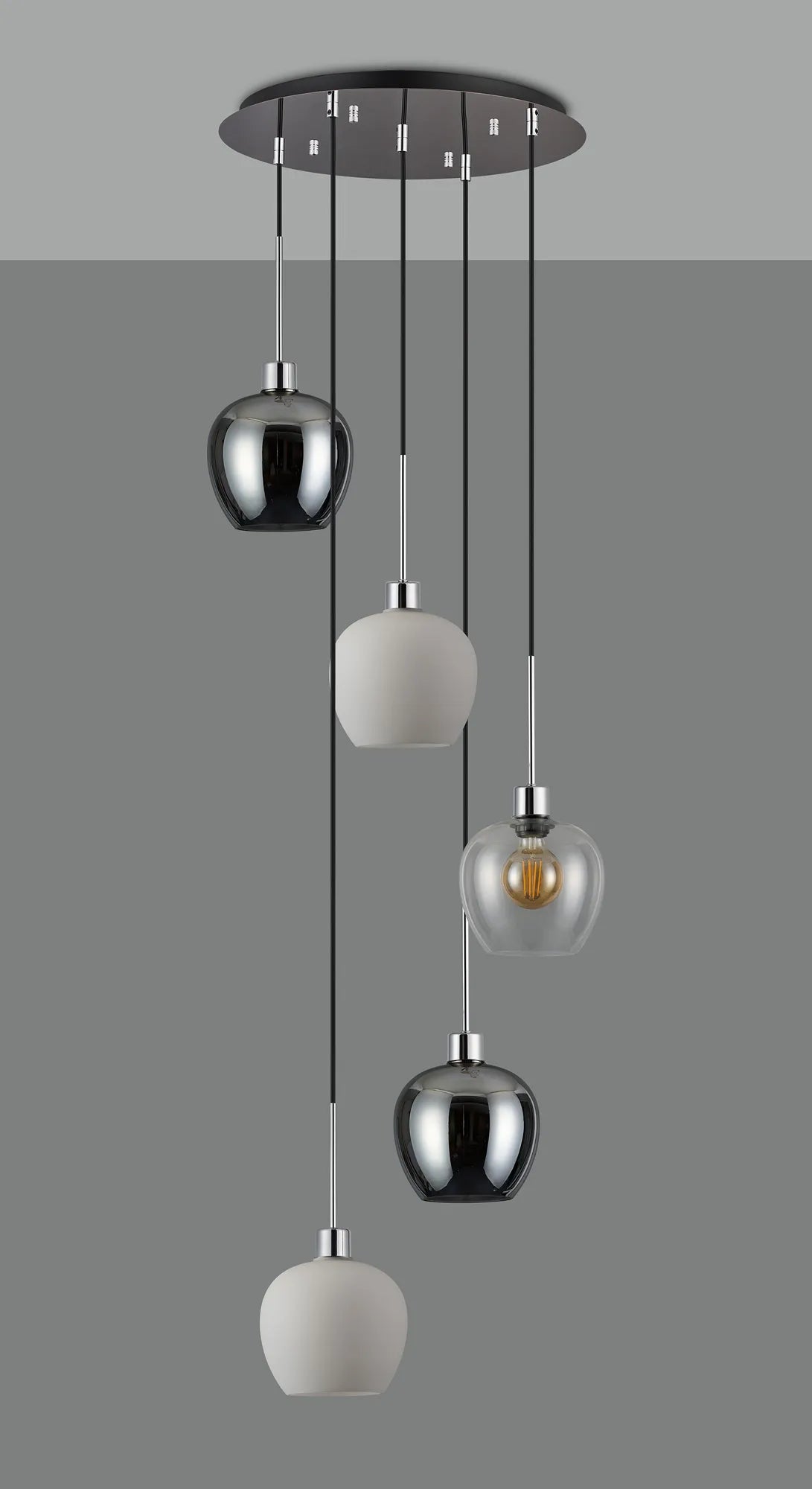 Lori 5 Light Cluster Pendant, Adjustable E27