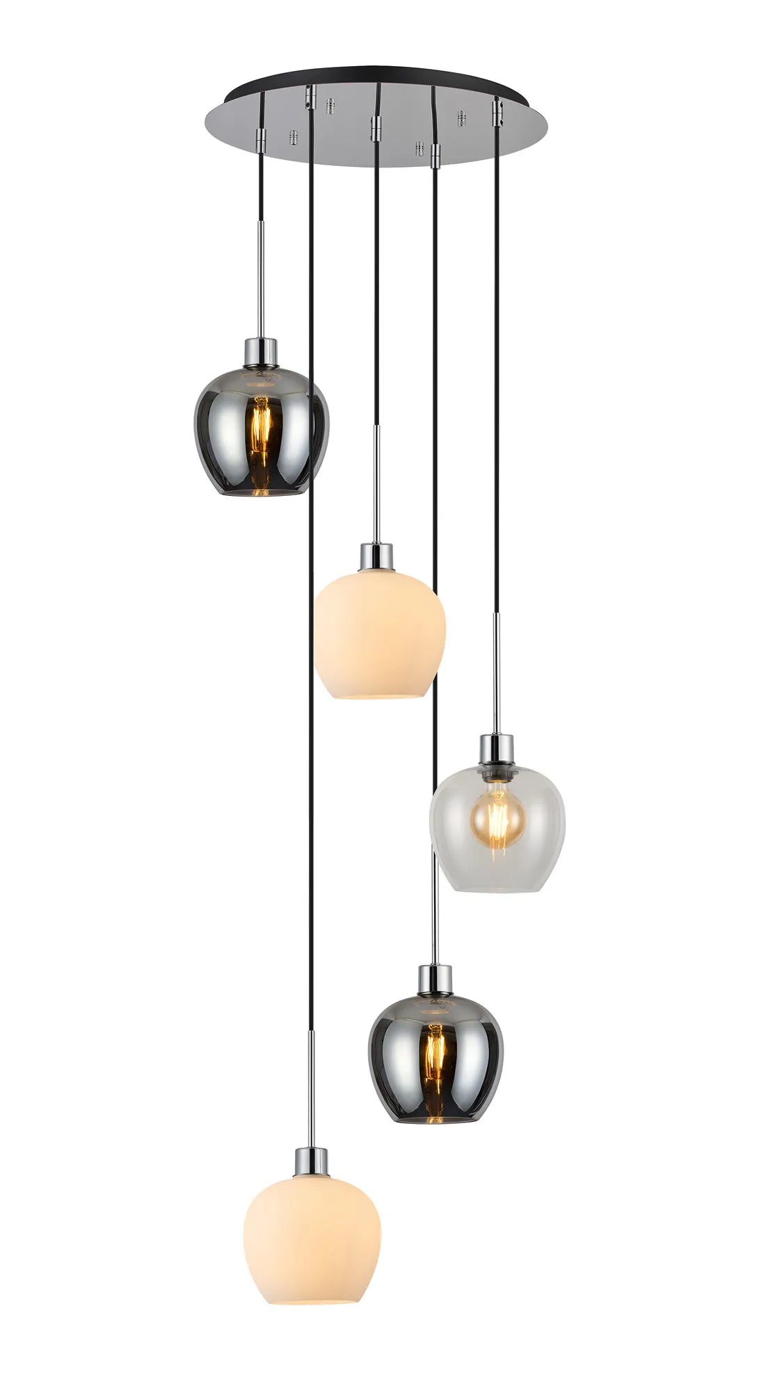 Lori 5 Light Cluster Pendant, Adjustable E27