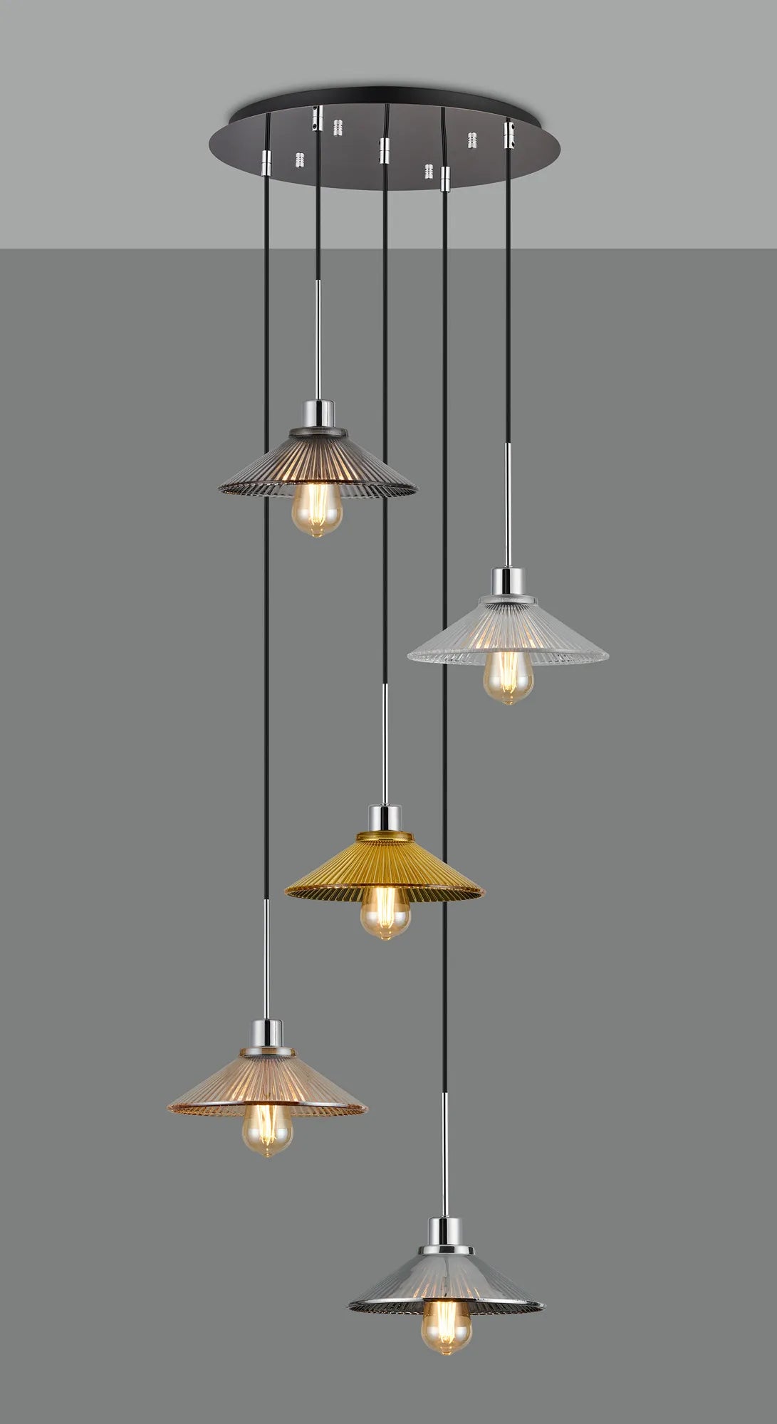 Lori 5 Light Cluster Pendant, Adjustable E27