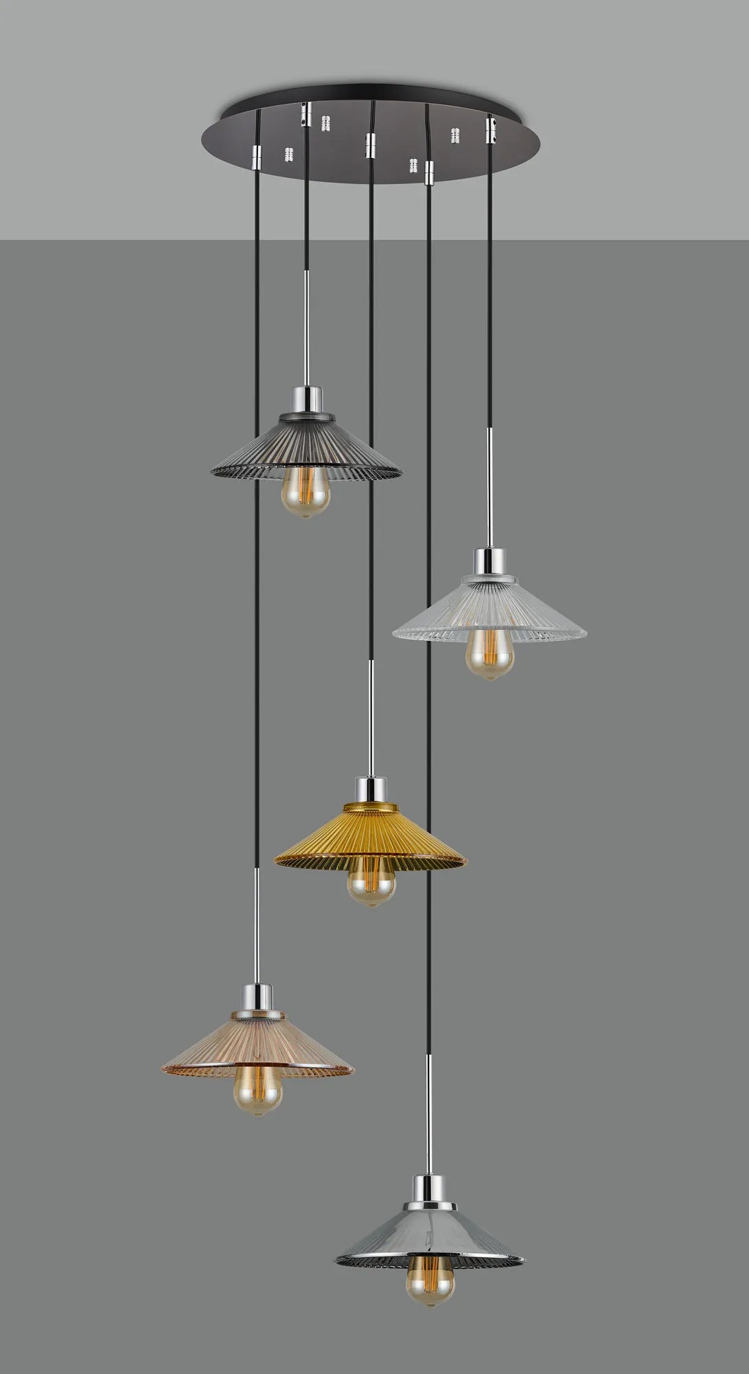 Lori 5 Light Cluster Pendant, Adjustable E27