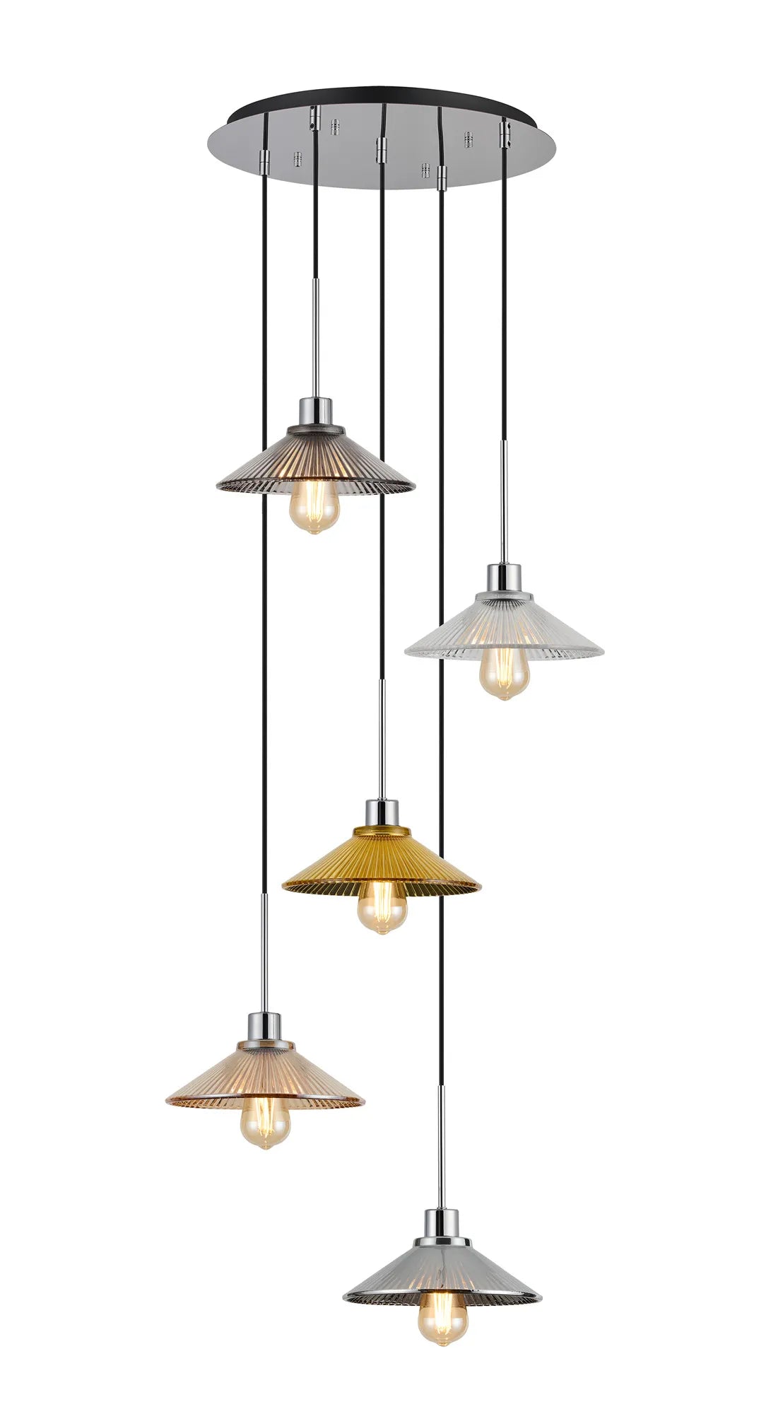 Lori 5 Light Cluster Pendant, Adjustable E27