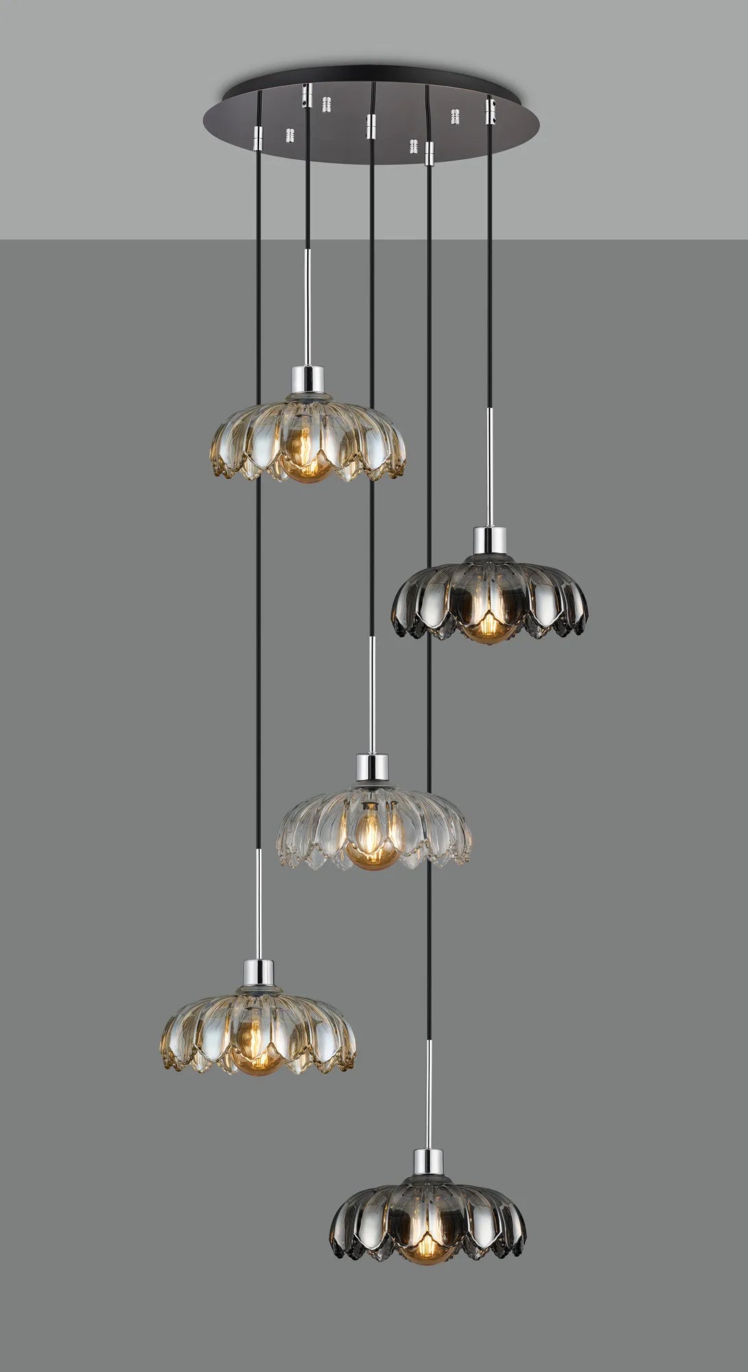 Lori 5 Light Cluster Pendant, Adjustable E27