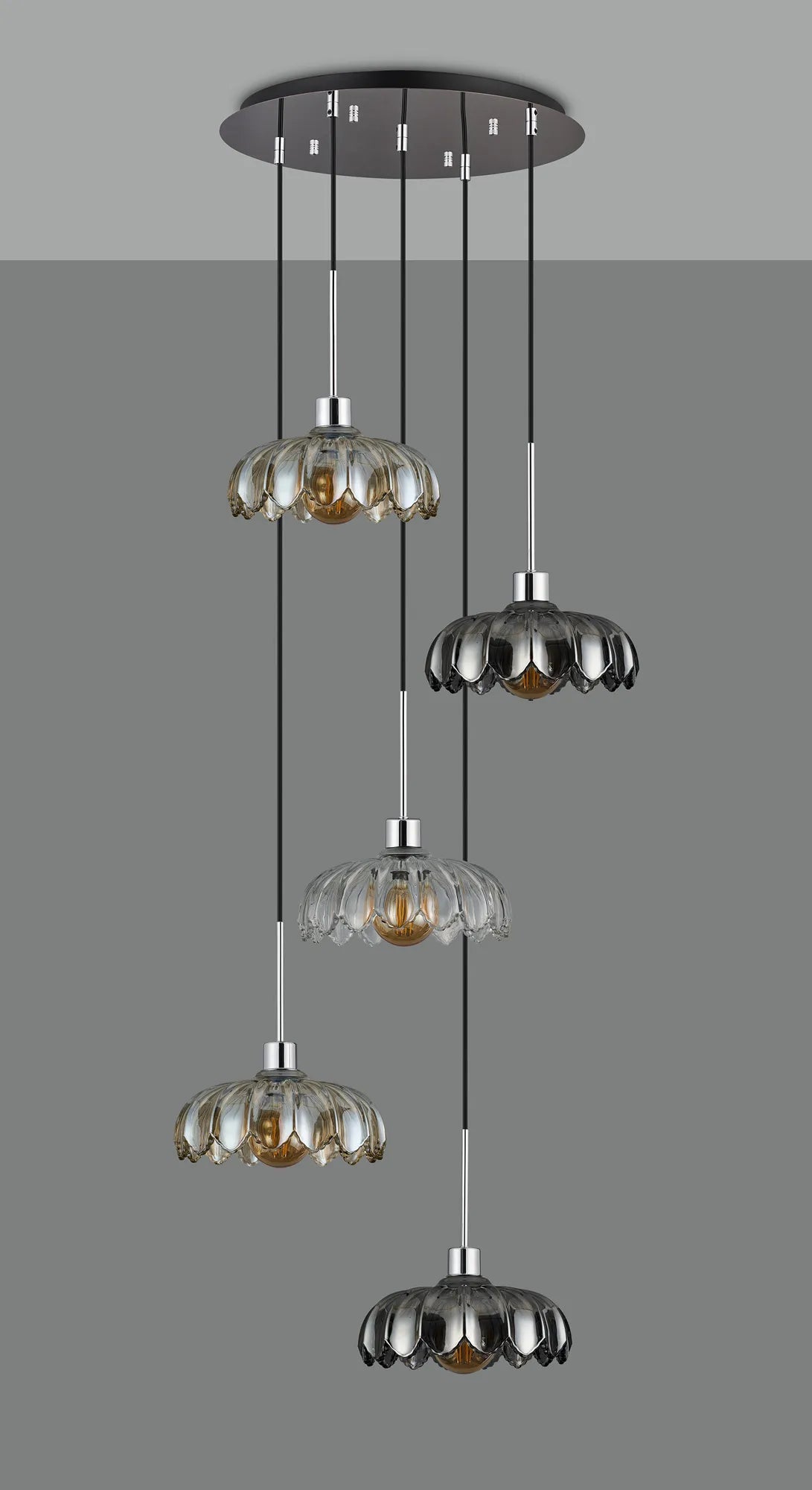 Lori 5 Light Cluster Pendant, Adjustable E27