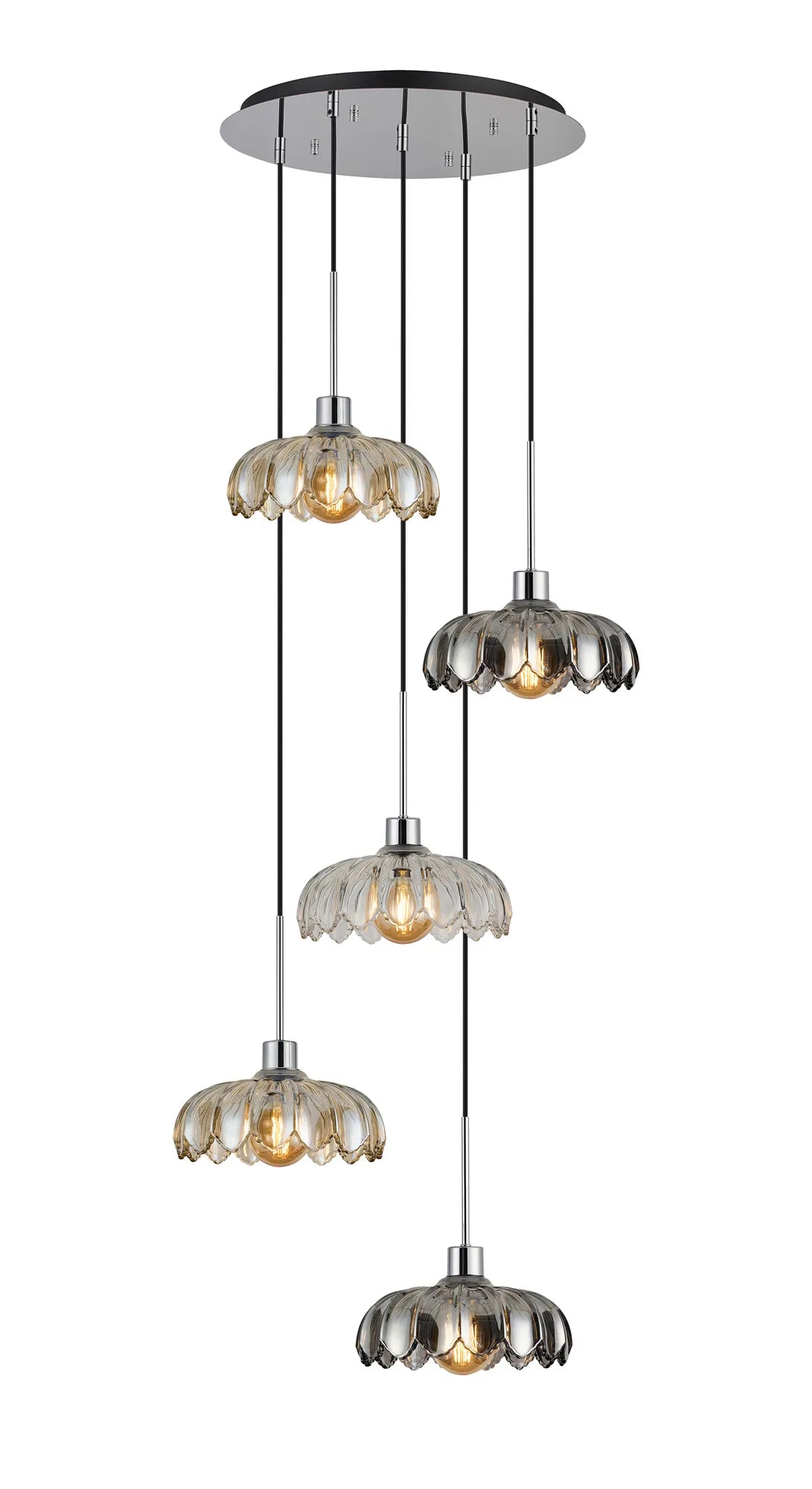 Lori 5 Light Cluster Pendant, Adjustable E27