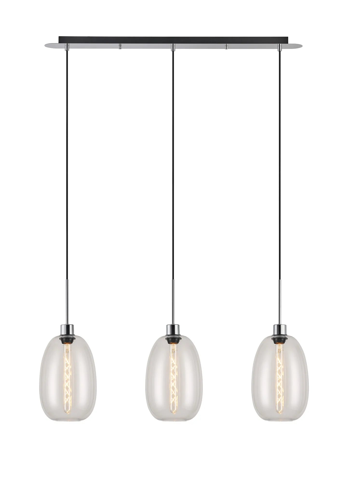 Lori 3Lt Linear Pendant- Polished Chrome w Various Finishes
