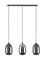 Lori 3Lt Linear Pendant- Polished Chrome w Various Finishes