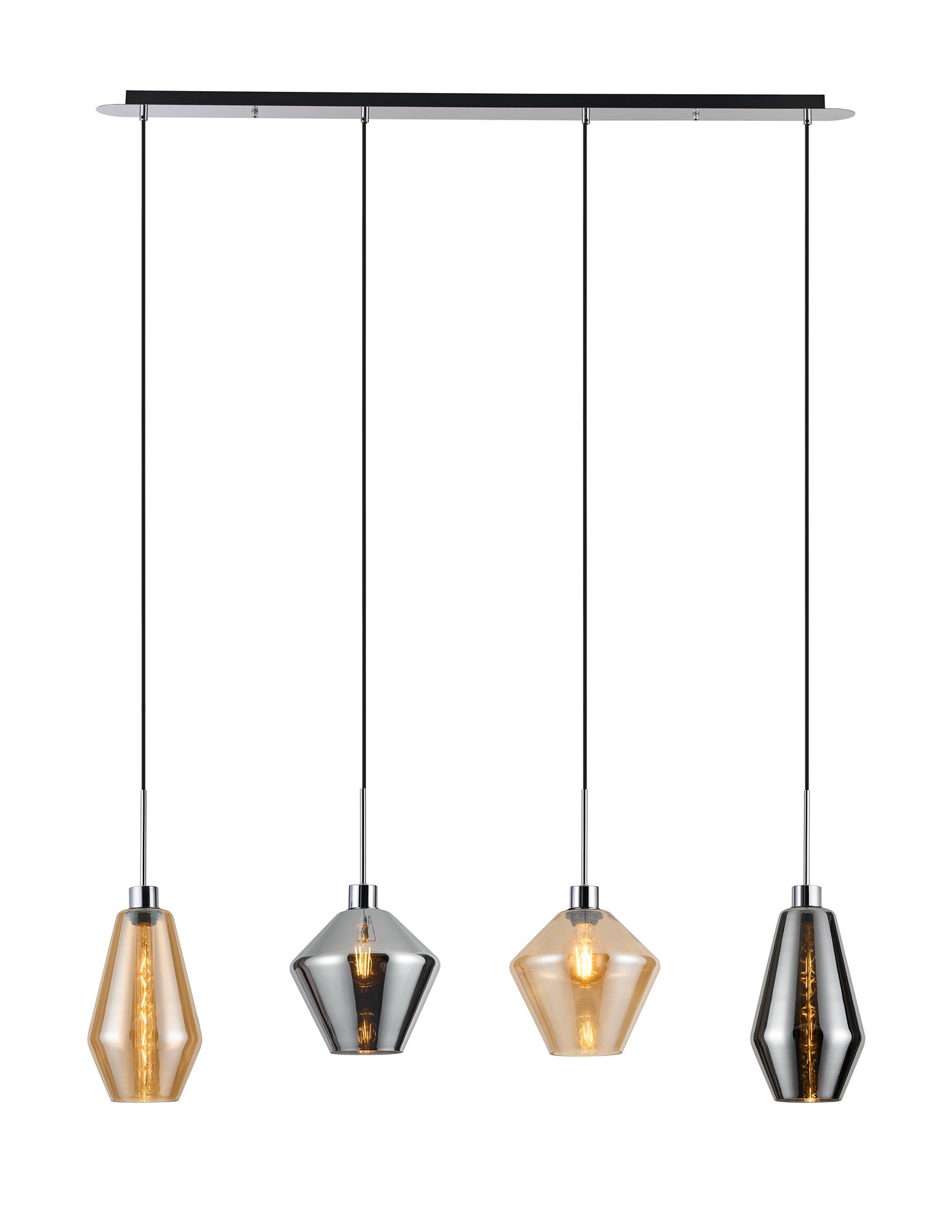 Lori 4Lt Linear Pendant- Polished Chrome w Various Finishes
