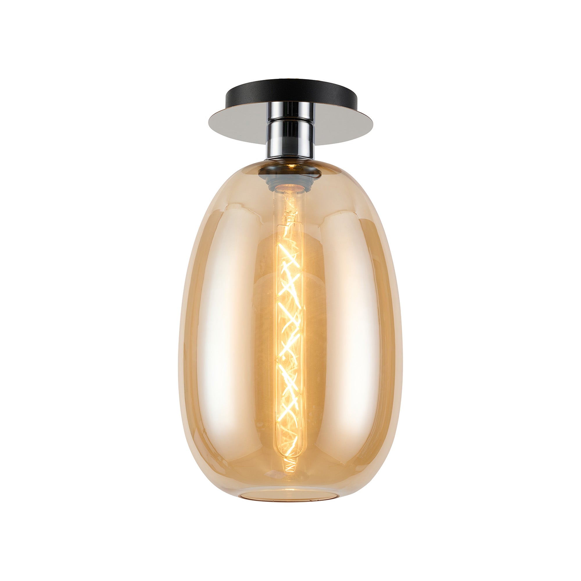 Lori 15cm Round Ceiling Flush Light-  Polished Chrome w Various Finishes