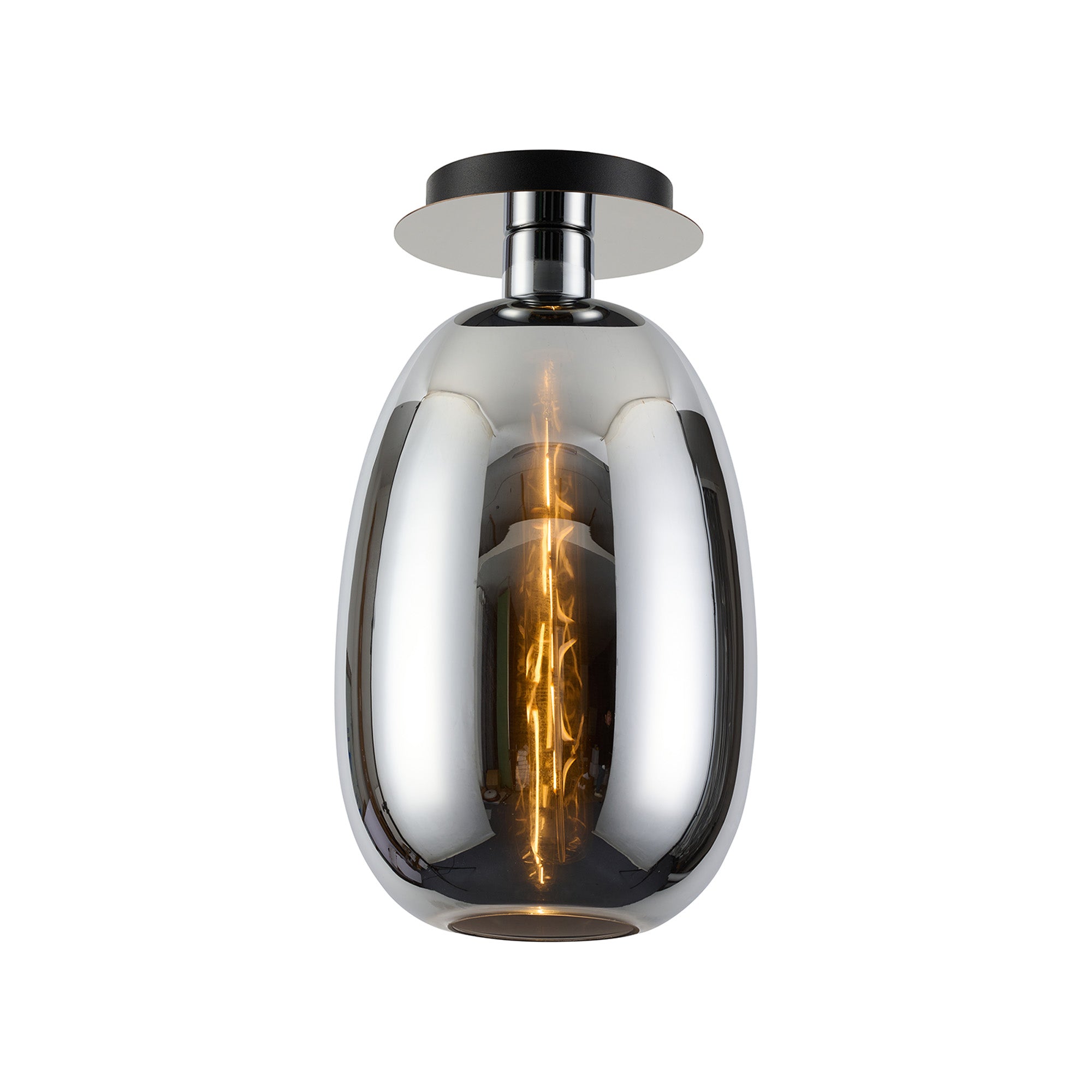 Lori 15cm Round Ceiling Flush Light-  Polished Chrome w Various Finishes