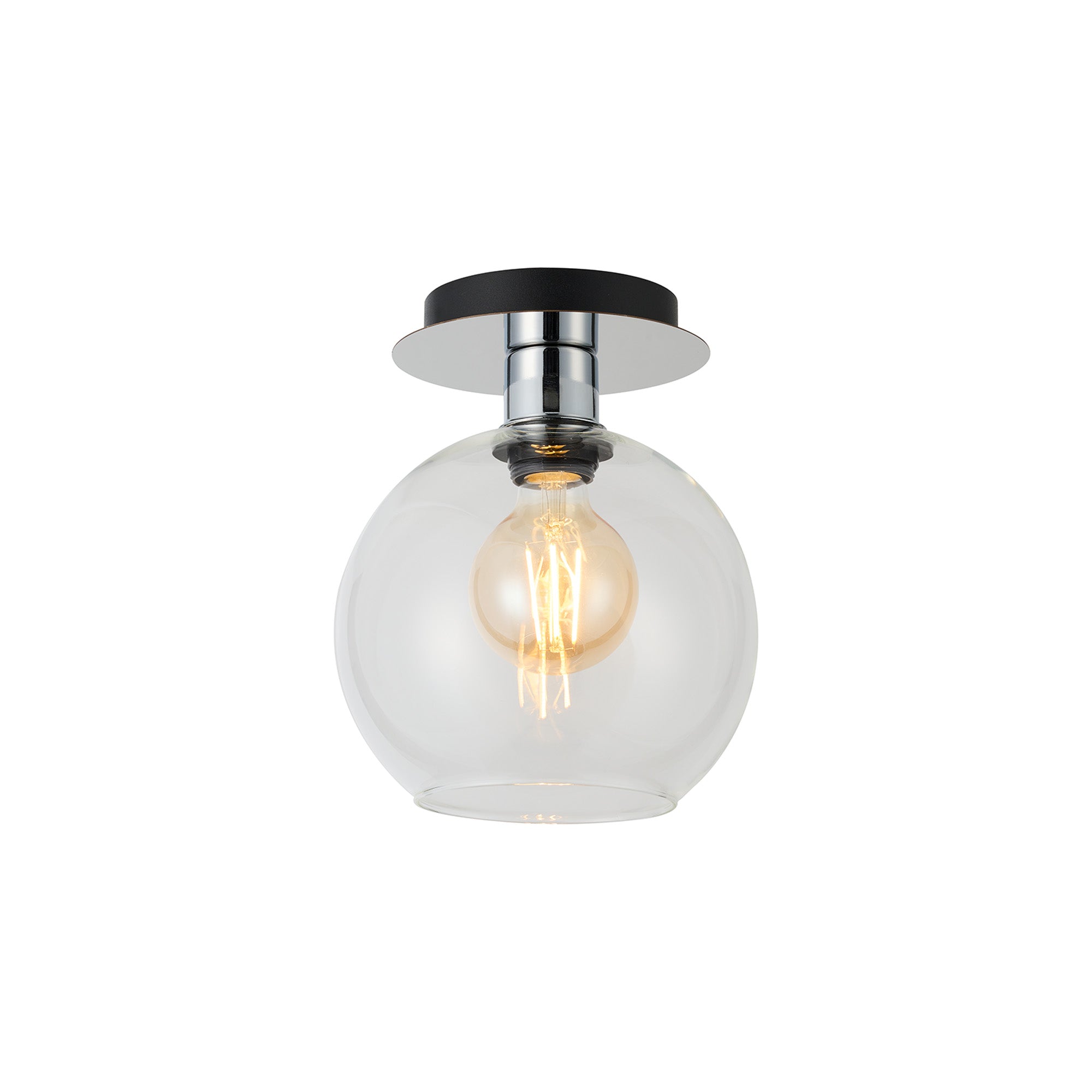 Lori 15cm Round Ceiling Flush Light-  Polished Chrome w Various Finishes