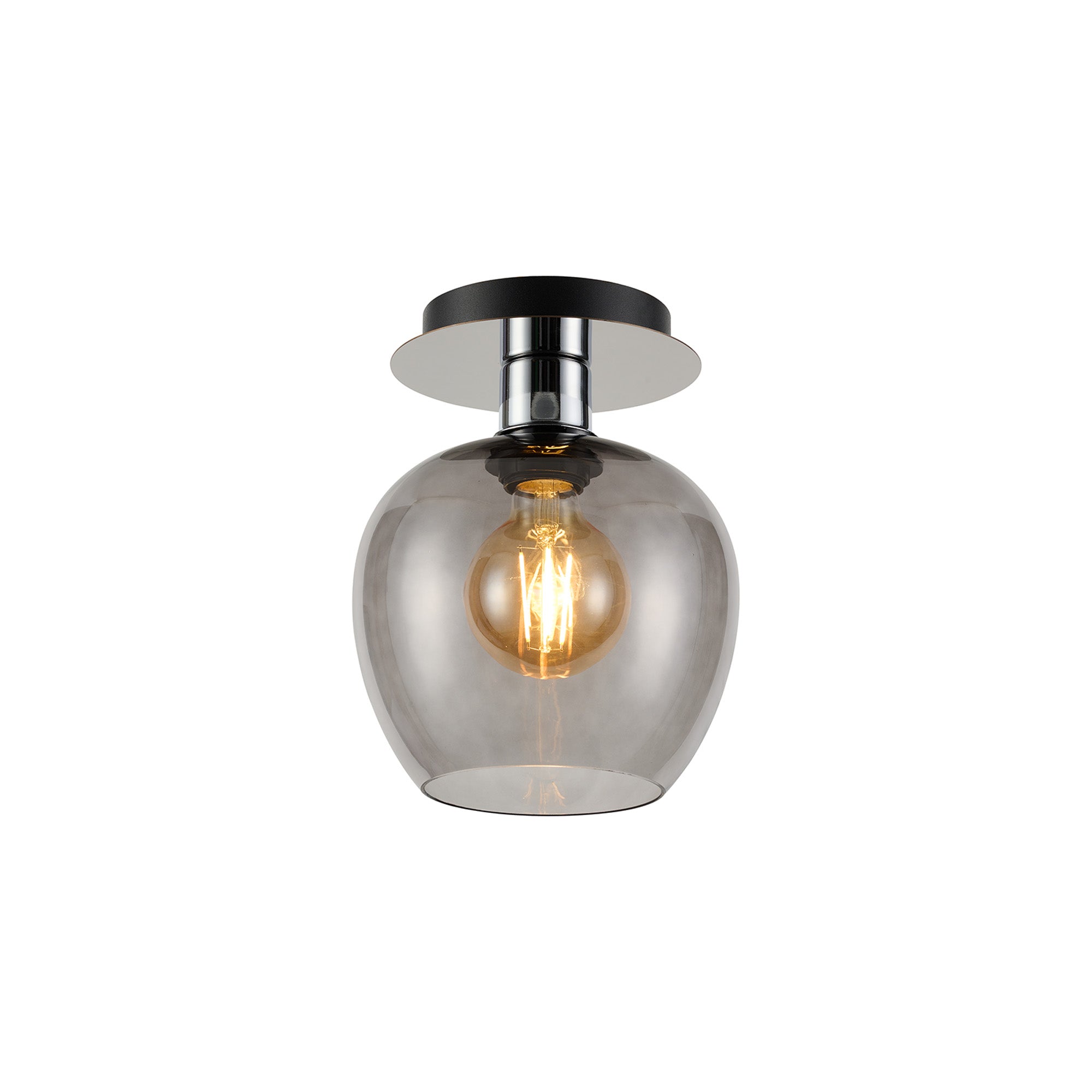 Lori 15cm Round Ceiling Flush Light-  Polished Chrome w Various Finishes