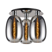 Lori 40cm 3Lt Round Ceiling Flush Light- Polished Chrome w Various Finishes