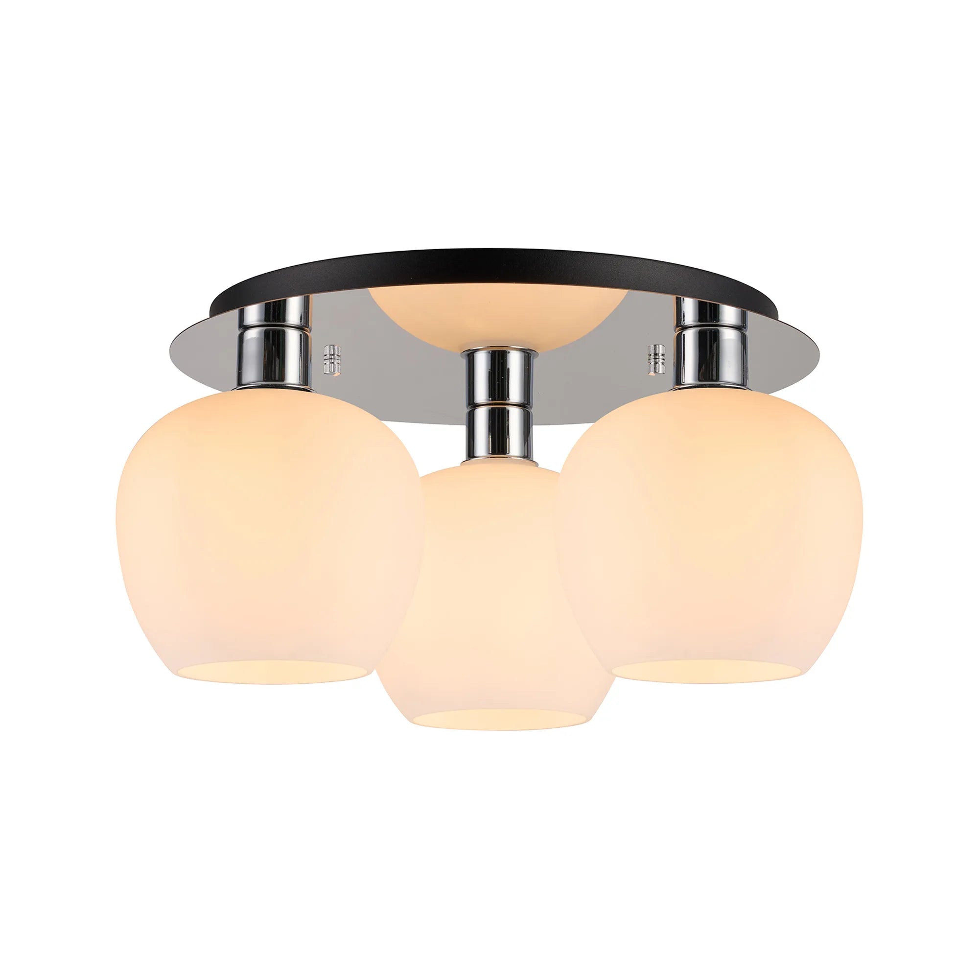 Lori 40cm 3Lt Round Ceiling Flush Light- Polished Chrome w Various Finishes