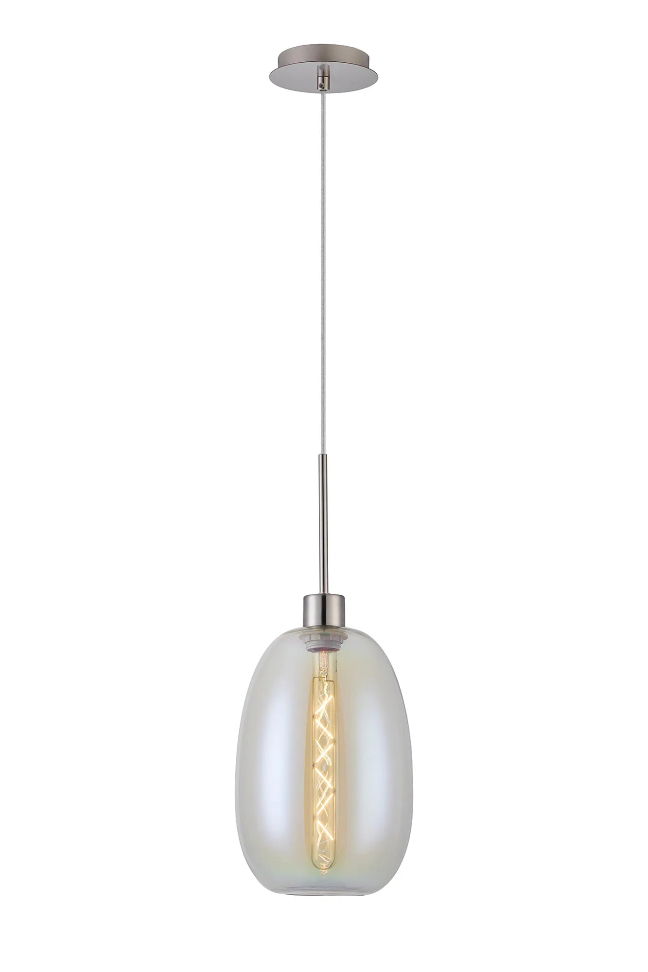 Lori 1.7m Single Pendant 1 Light Adjustable E27- Satin Nickel w Various Finishes