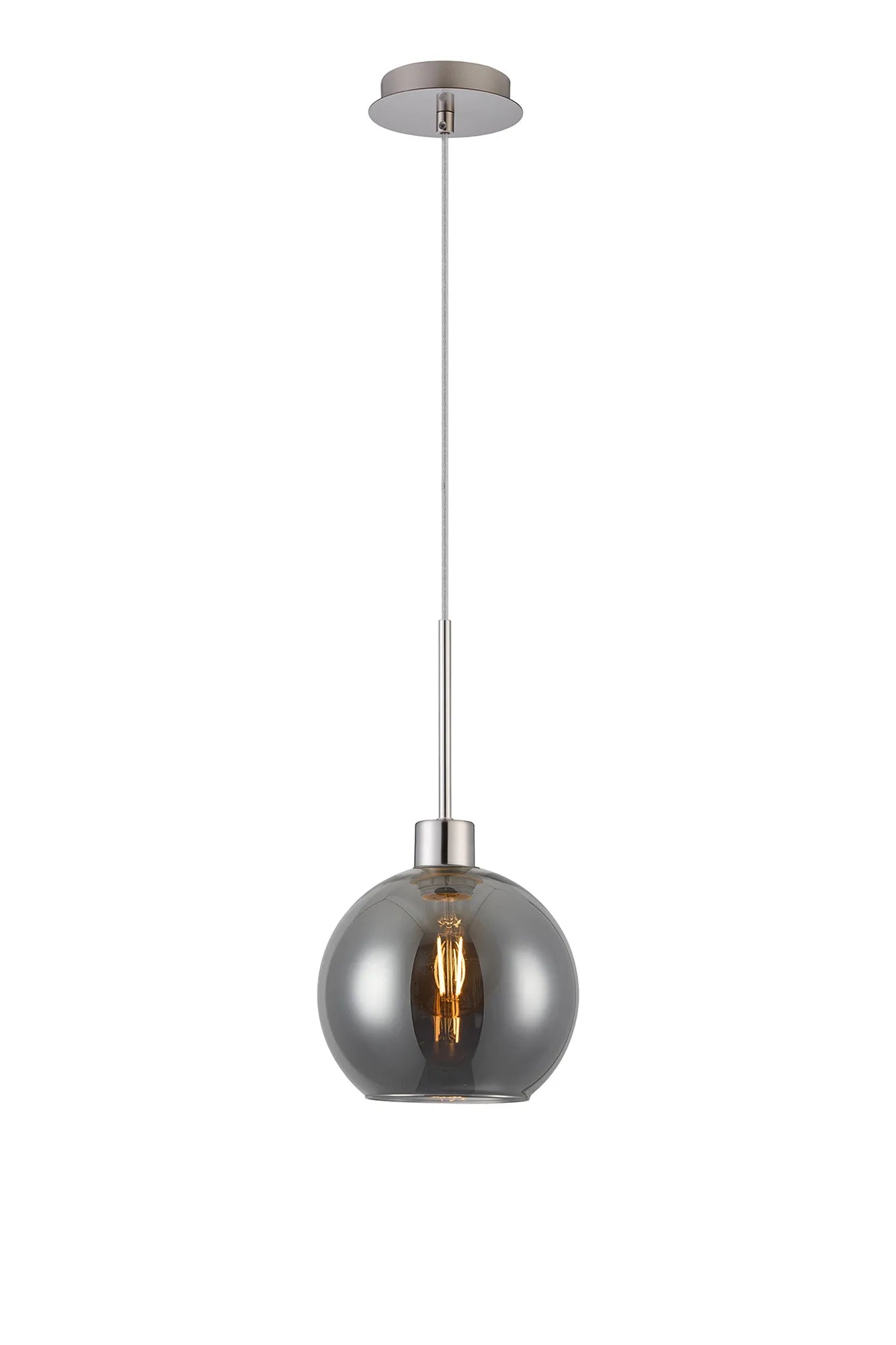 Lori 1.7m Single Pendant 1 Light Adjustable E27- Satin Nickel w Various Finishes