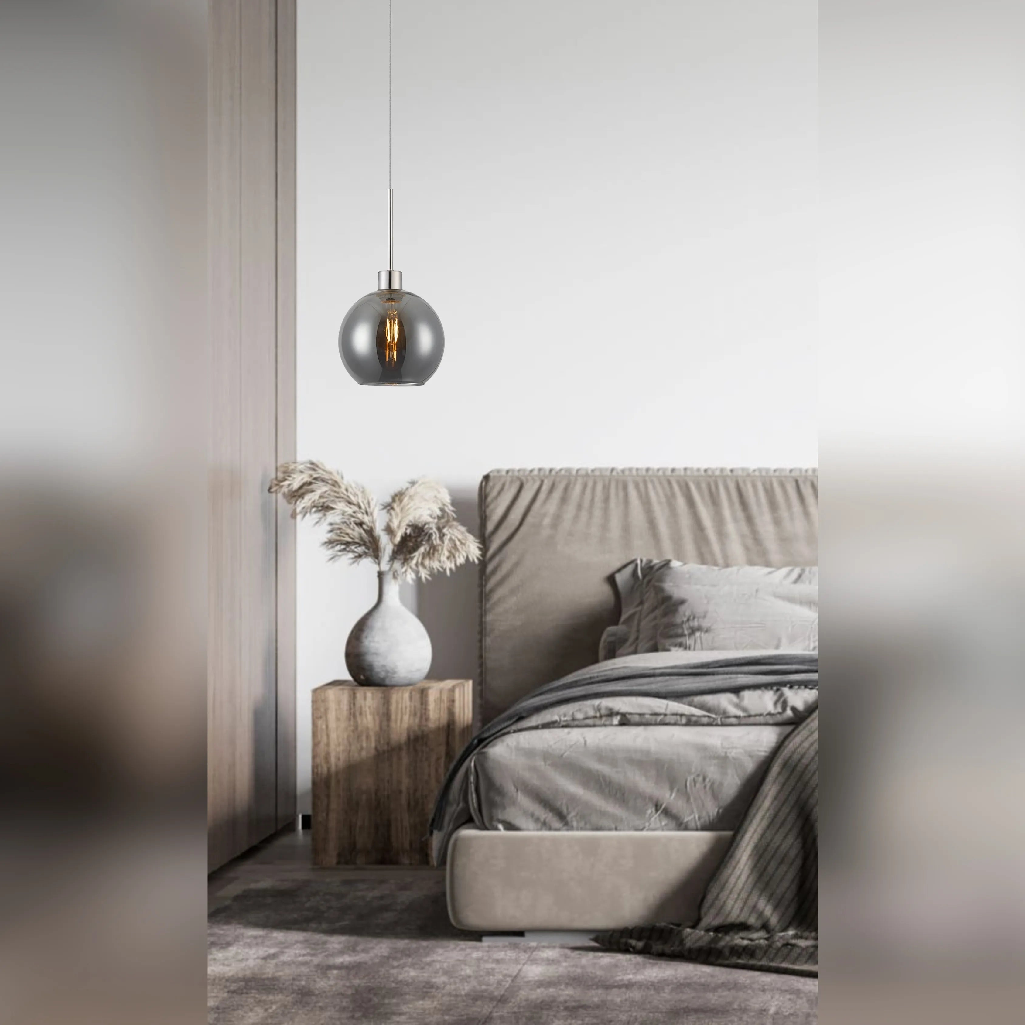 Lori 1.7m Single Pendant 1 Light Adjustable E27- Satin Nickel w Various Finishes