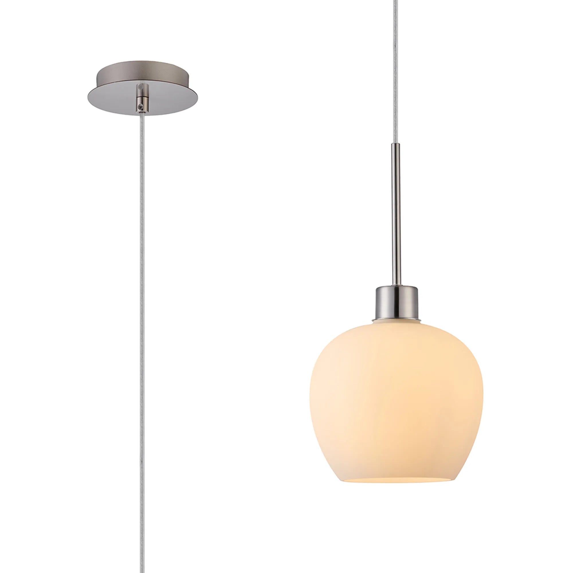 Lori 1.7m Single Pendant 1 Light Adjustable E27- Satin Nickel w Various Finishes