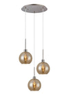 Lori 3Lt Cluster Pendant - Satin Nickel w Various Glass Finishes