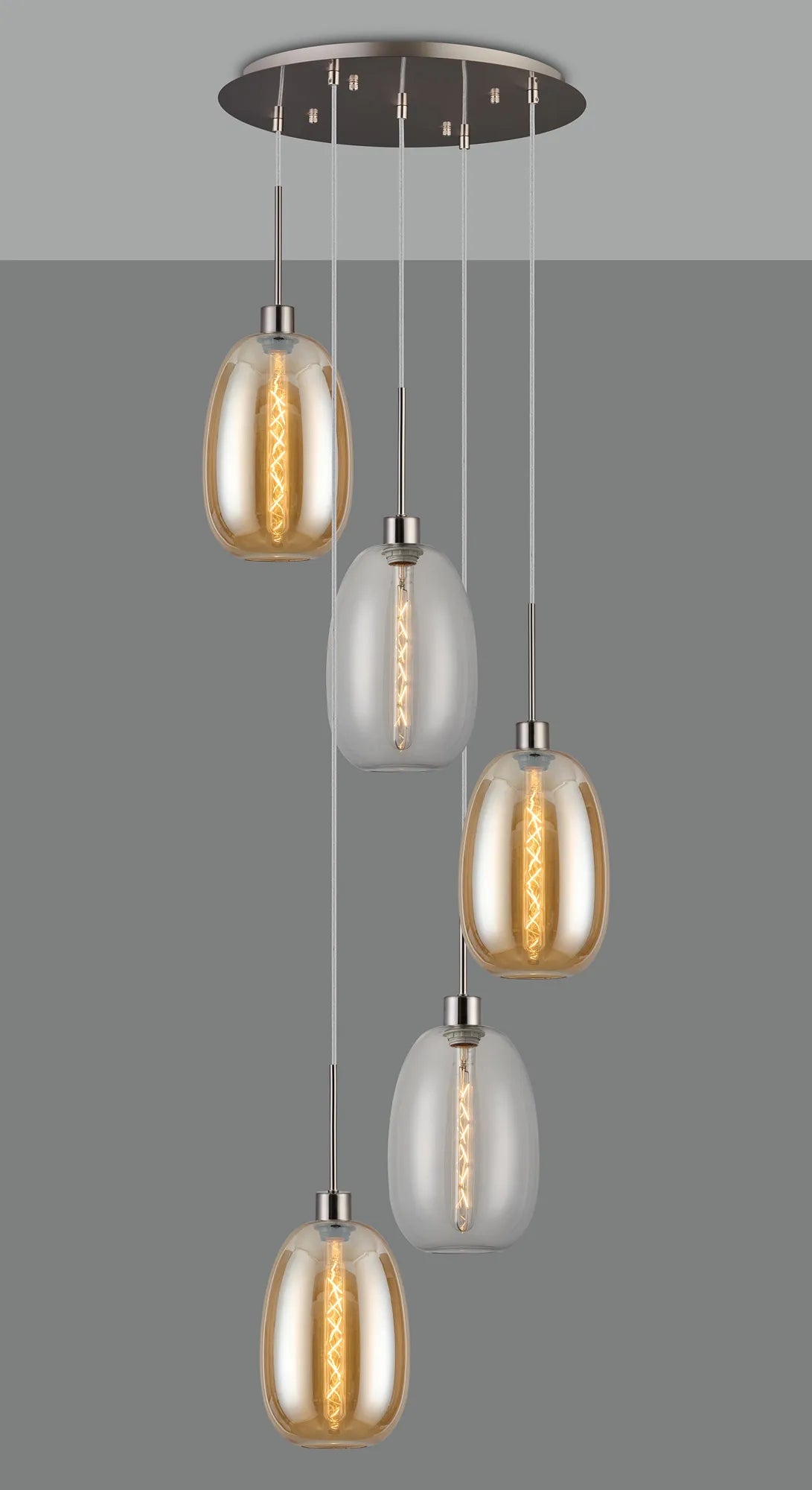 Lori 5 Light Cluster Pendant, Adjustable E27