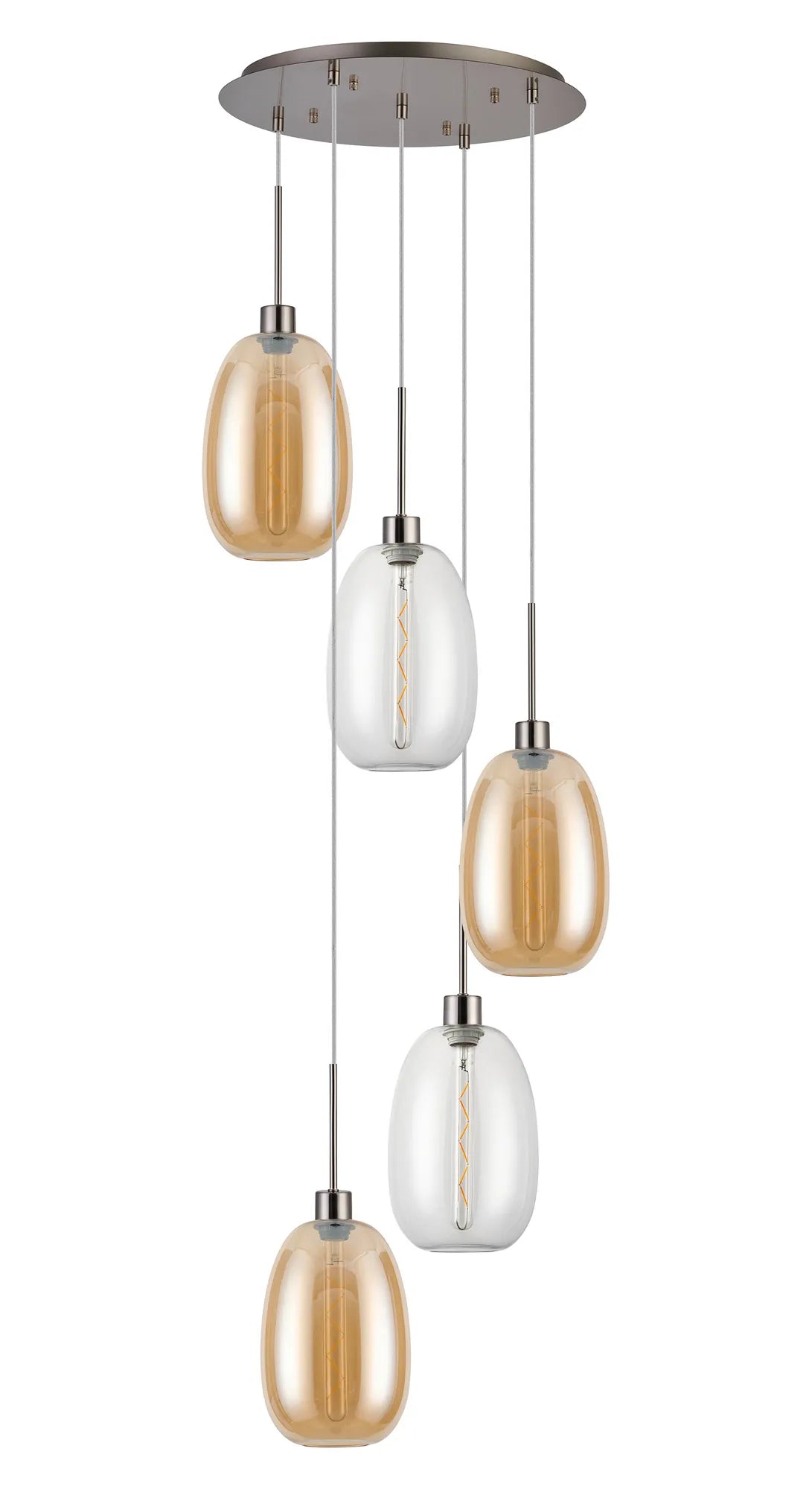Lori 5 Light Cluster Pendant, Adjustable E27