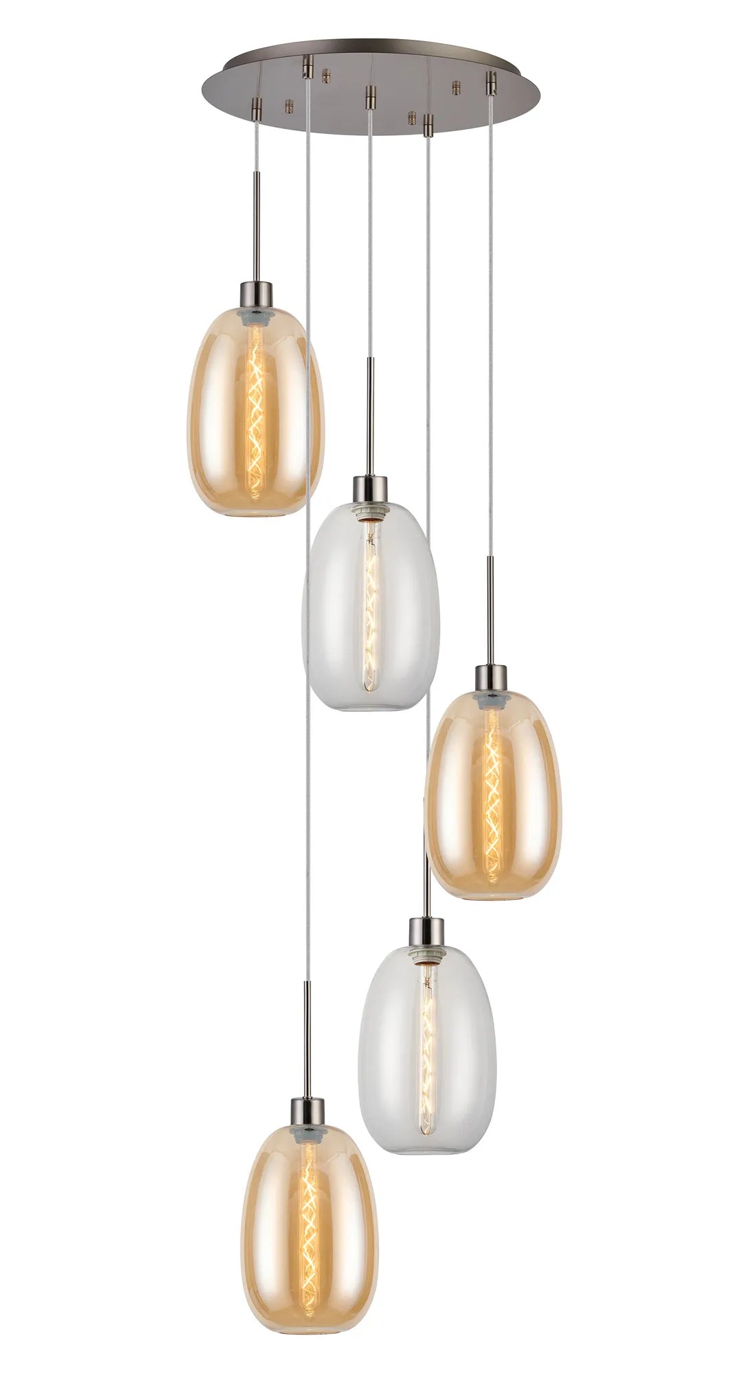 Lori 5 Light Cluster Pendant, Adjustable E27