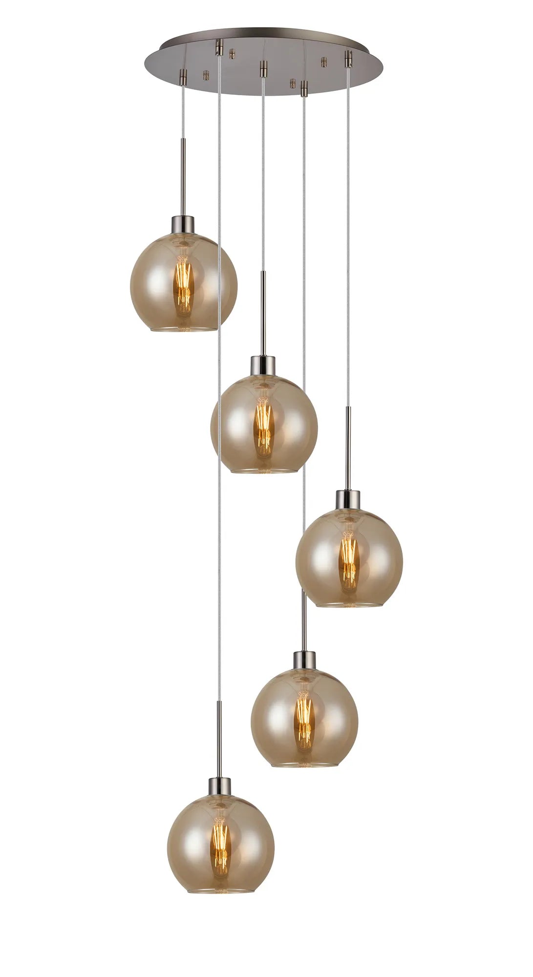 Lori 5 Light Cluster Pendant, Adjustable E27