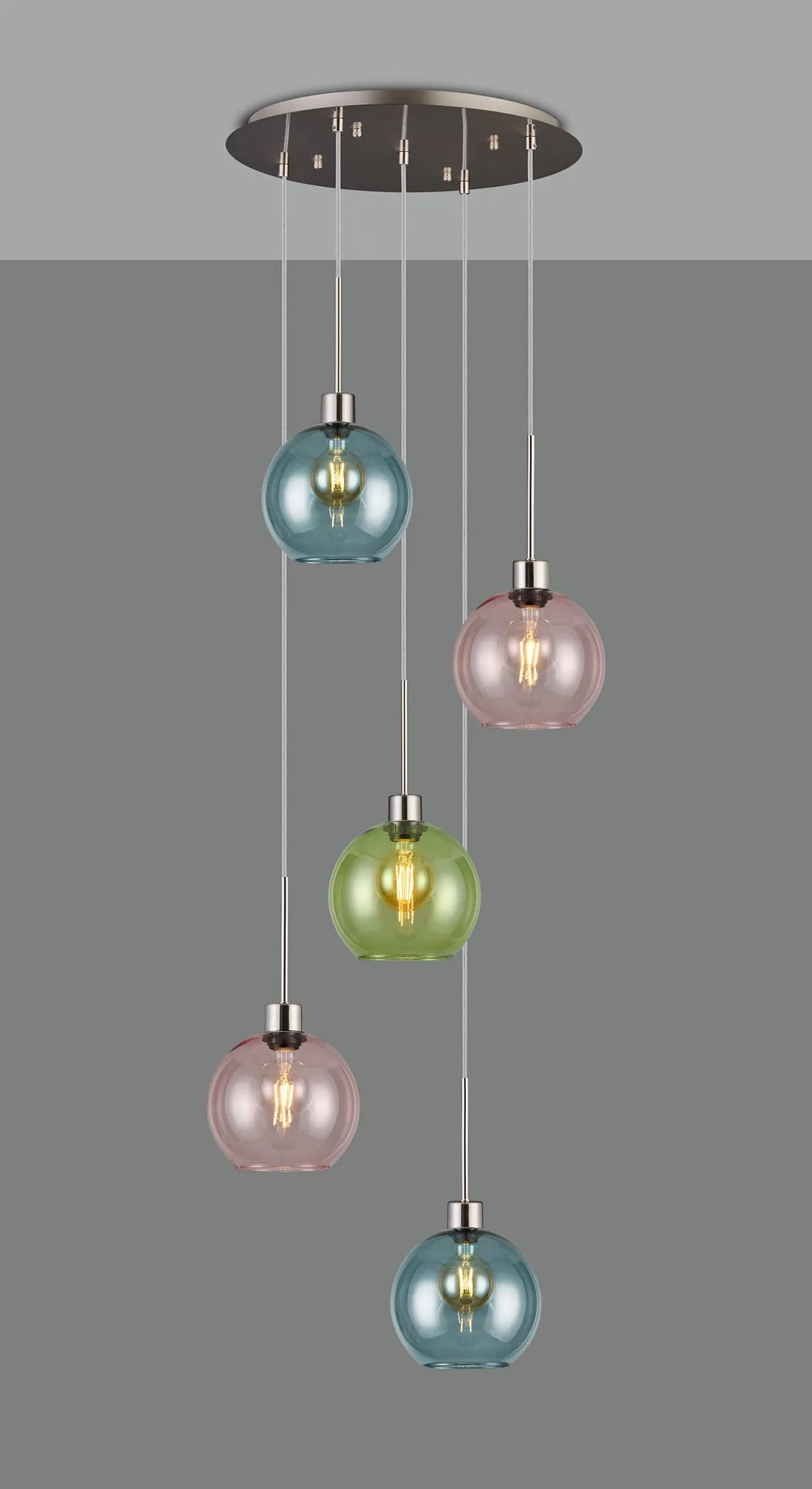 Lori 5 Light Cluster Pendant, Adjustable E27