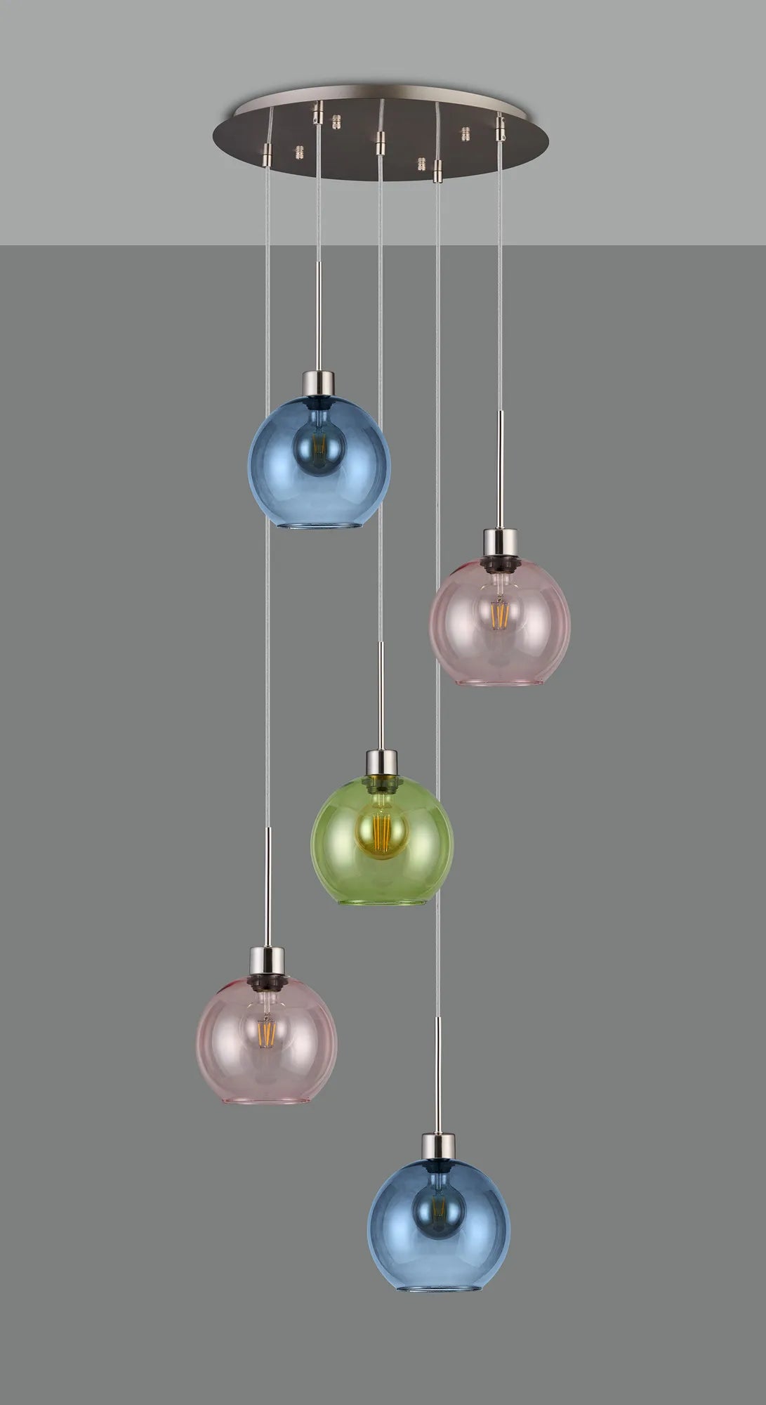 Lori 5 Light Cluster Pendant, Adjustable E27