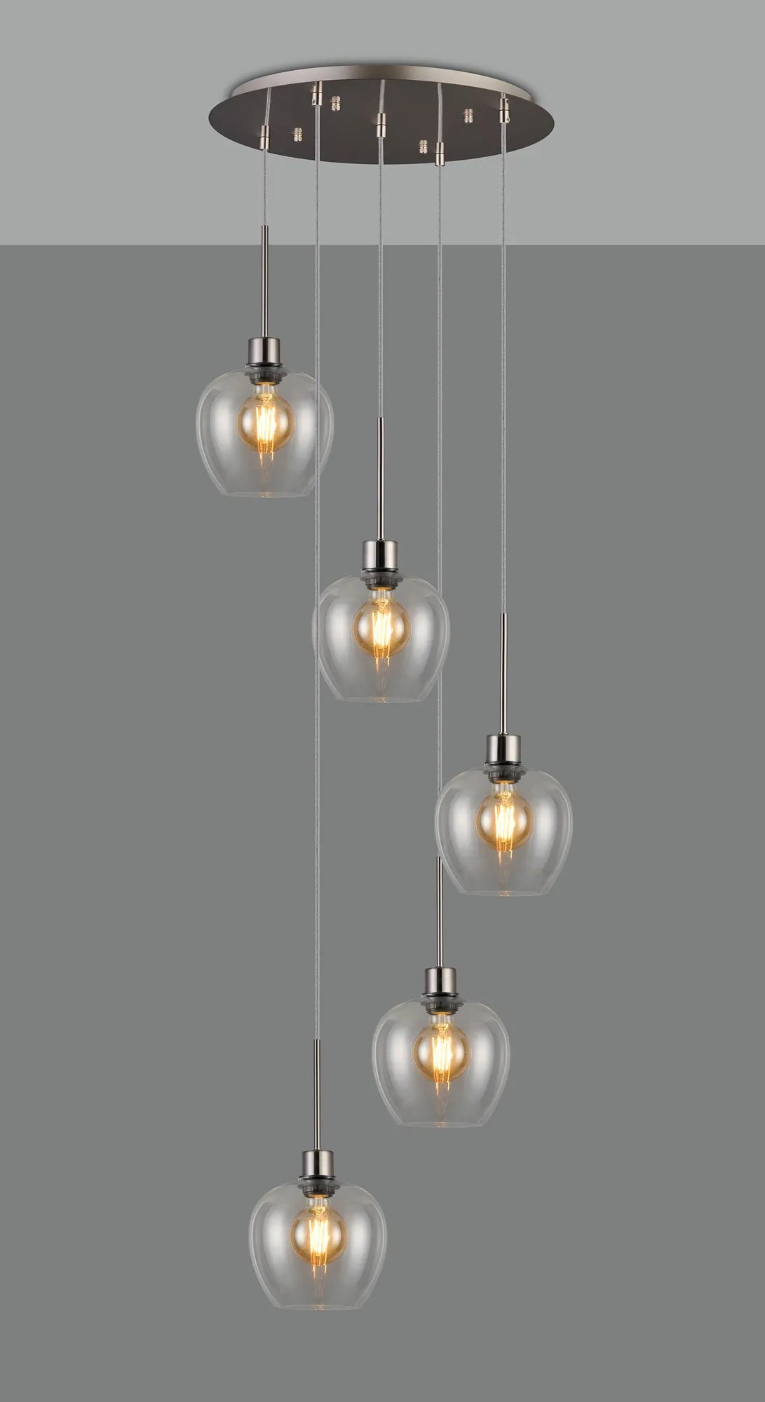 Lori 5 Light Cluster Pendant, Adjustable E27