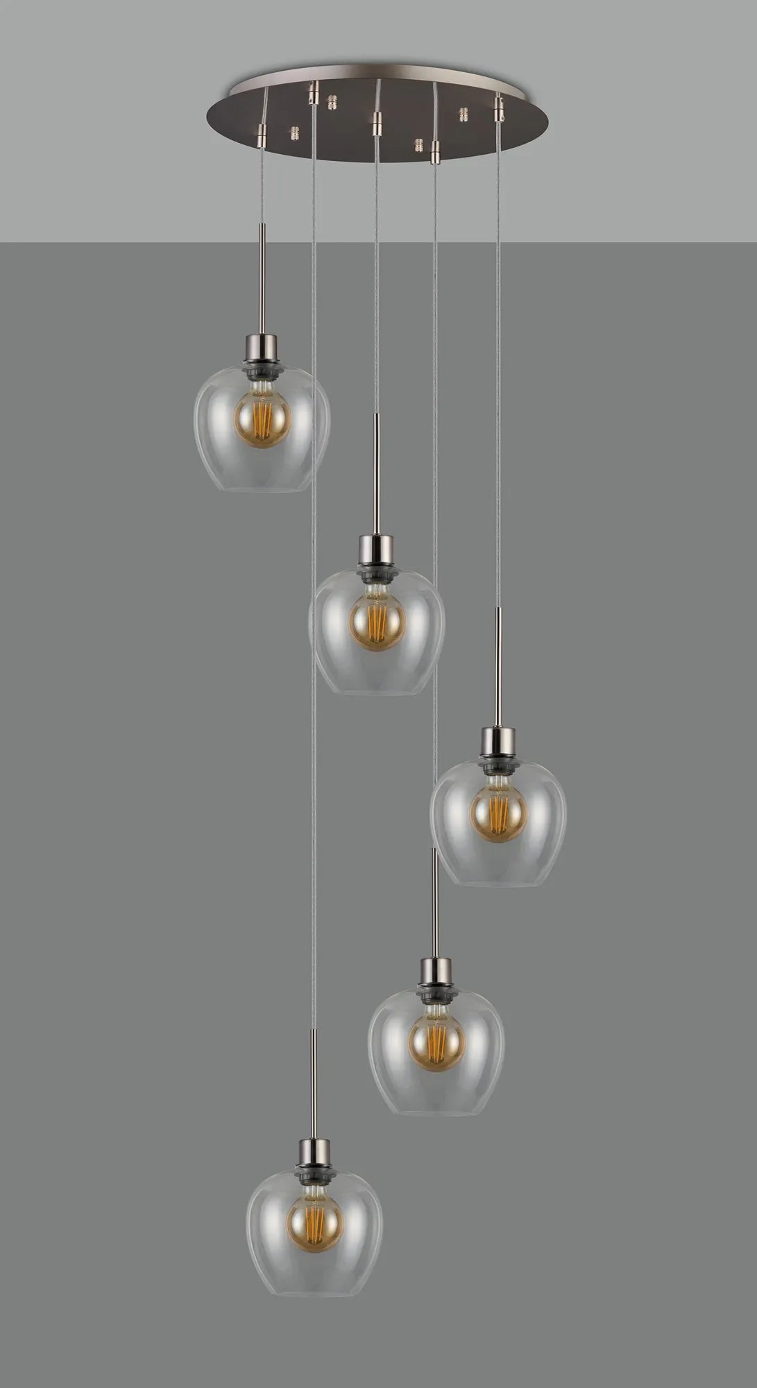 Lori 5 Light Cluster Pendant, Adjustable E27